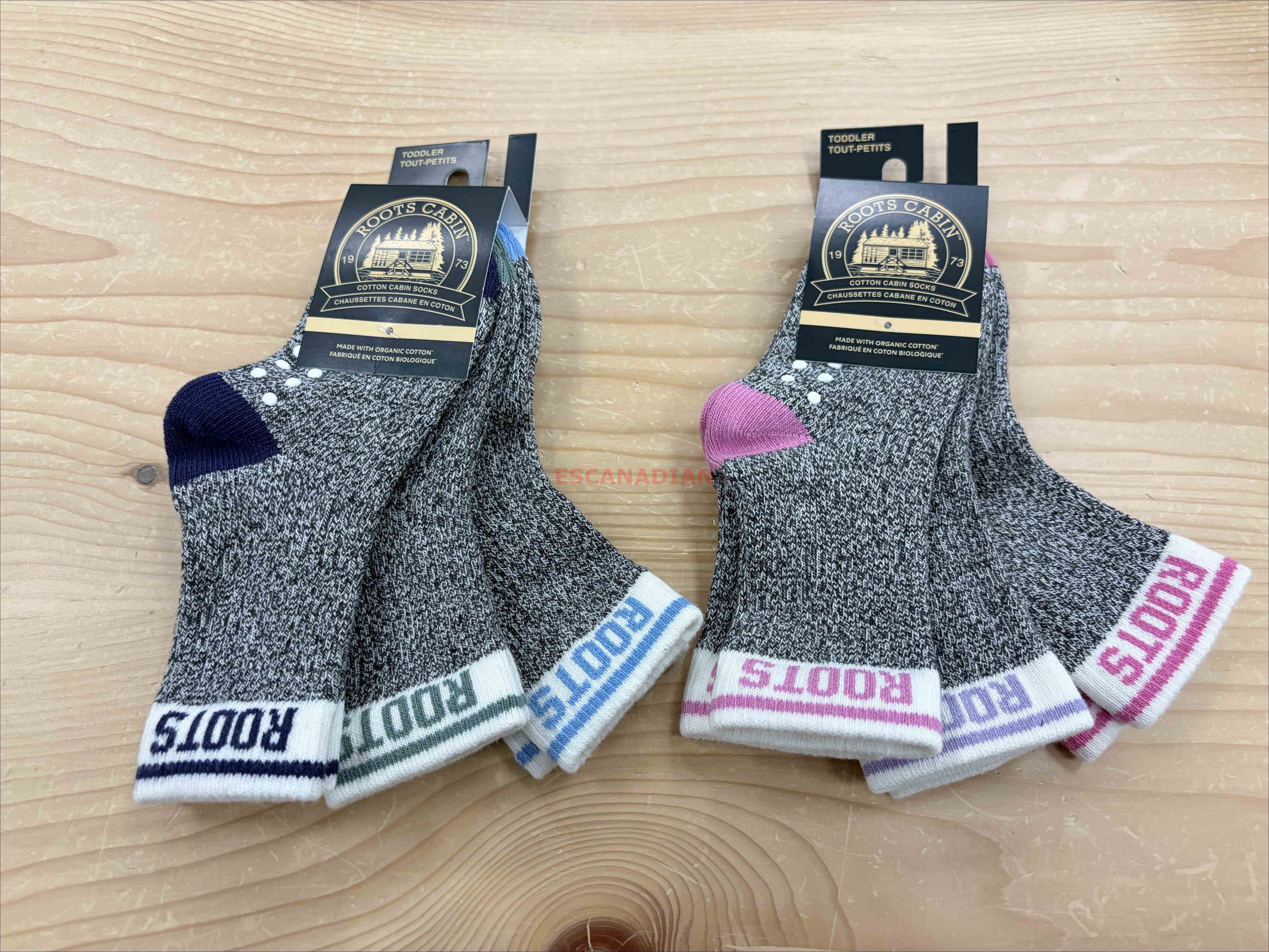 ROOTS 小童/嬰兒 小木屋系列 字樣多色 襪子組 (3雙一組) (2色)