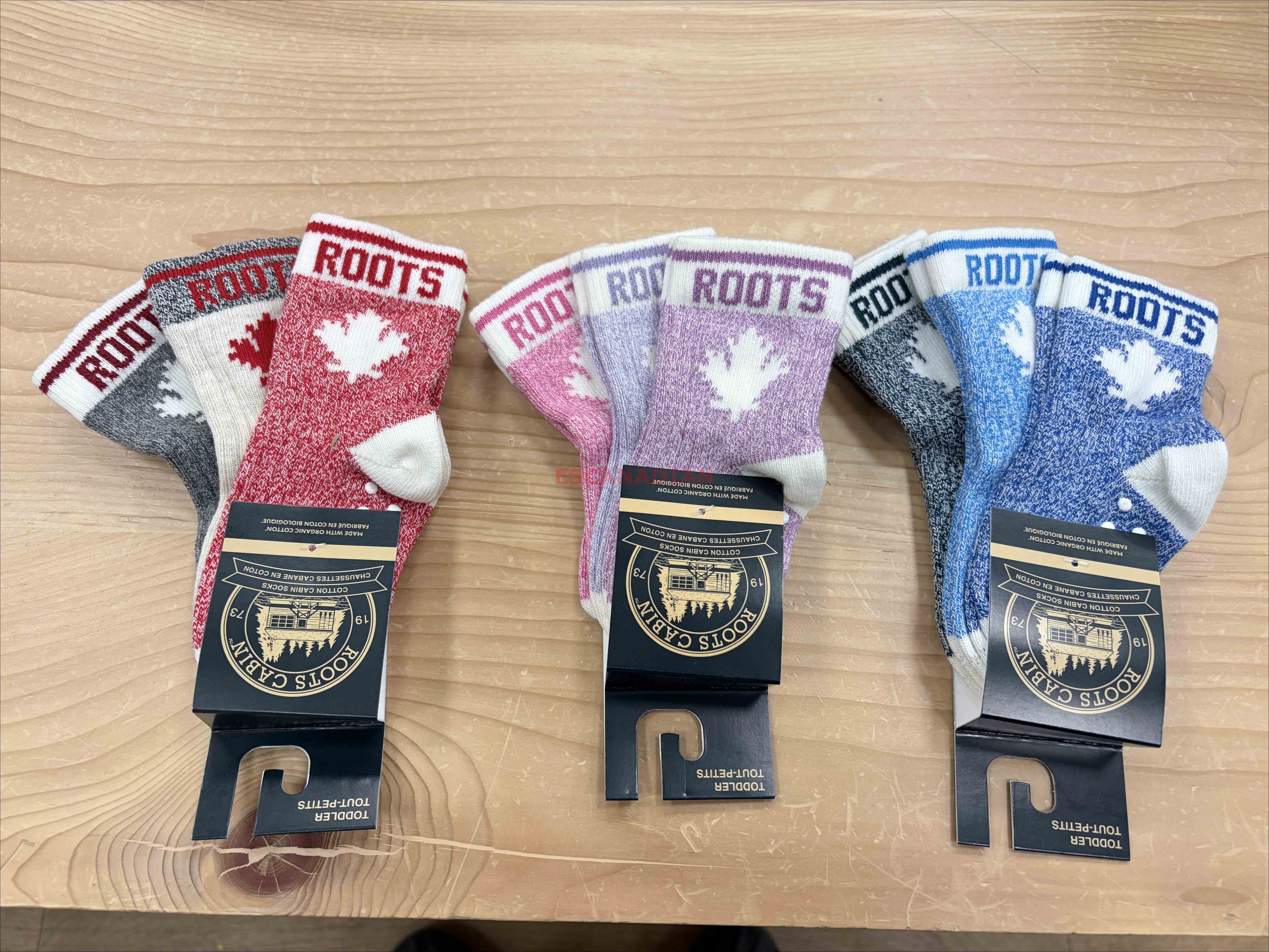 ROOTS 小童/嬰兒 小木屋系列 楓葉圖案 襪子組 (3雙一組) (3色)