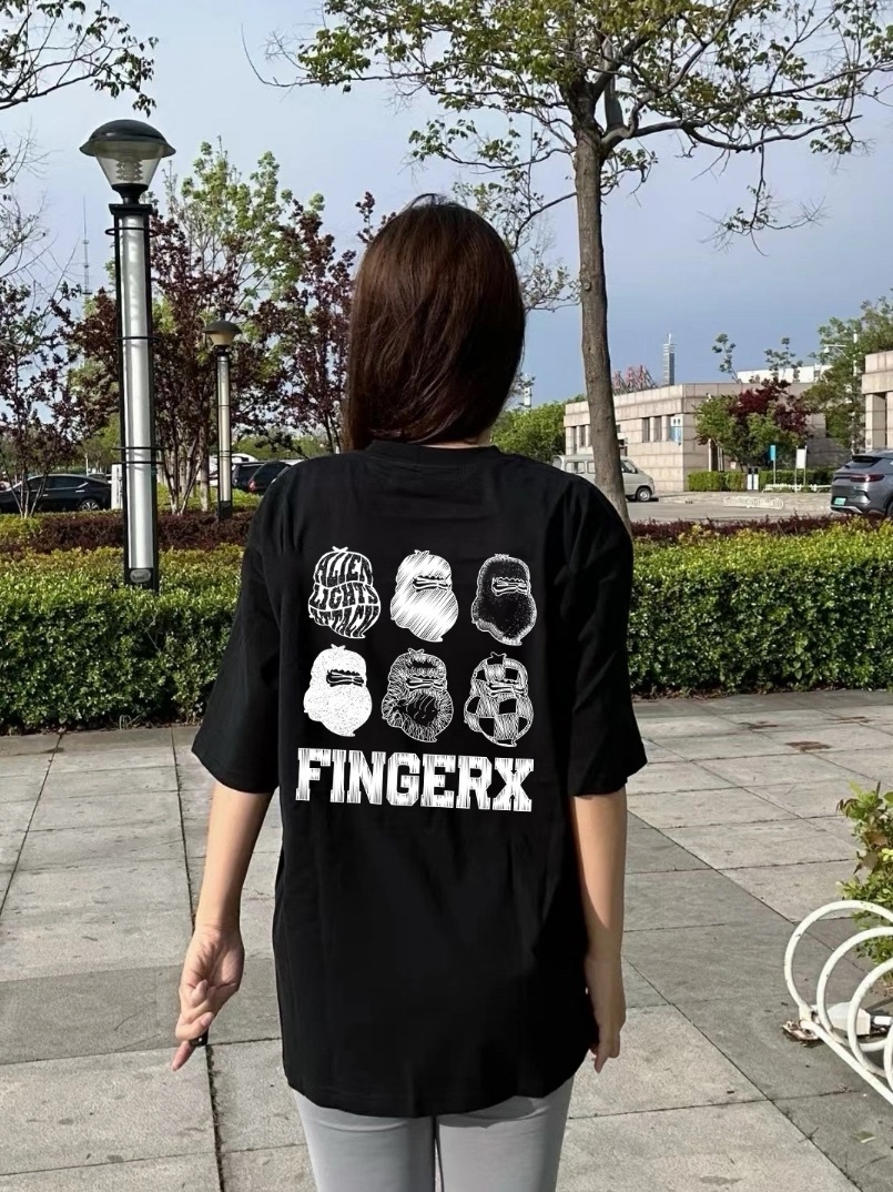 代購-香港IT潮牌 Fingercroxx FGXX 猿人 背後六個猿人 純棉 重磅 圓領 短袖 T恤 男女同款