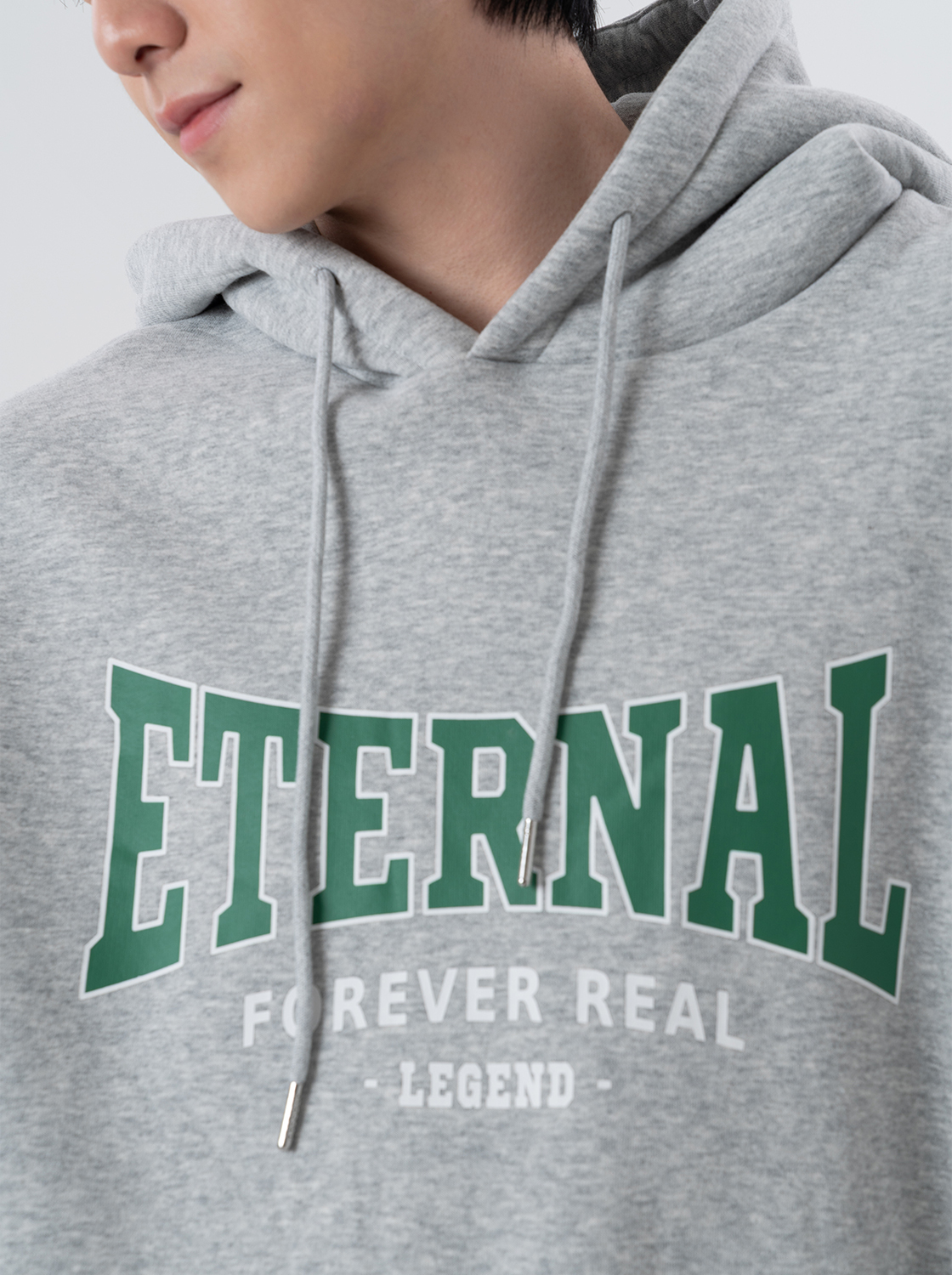 【期間限定】羅紋拼接英字帽T