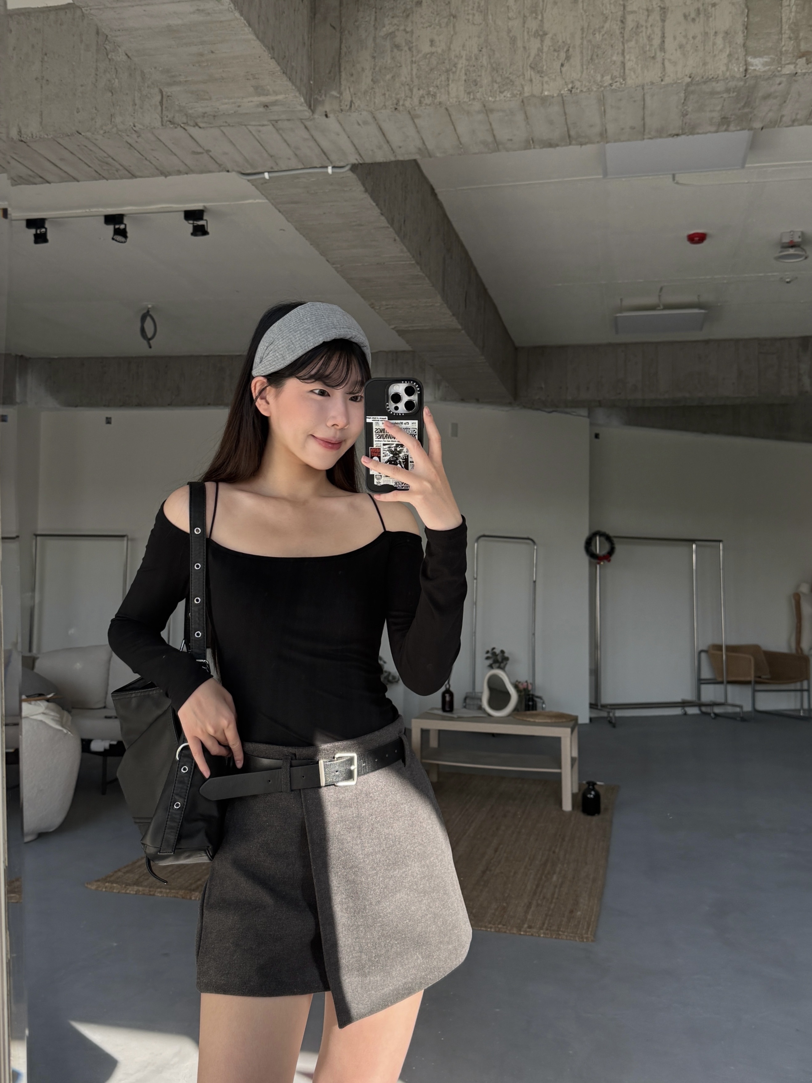 拉長比例毛呢厚實款半身裙