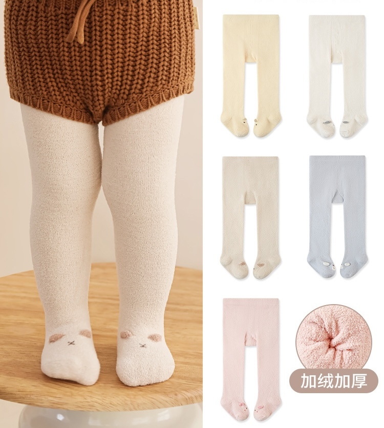 小動物表情發熱絨褲襪(6m-4y)