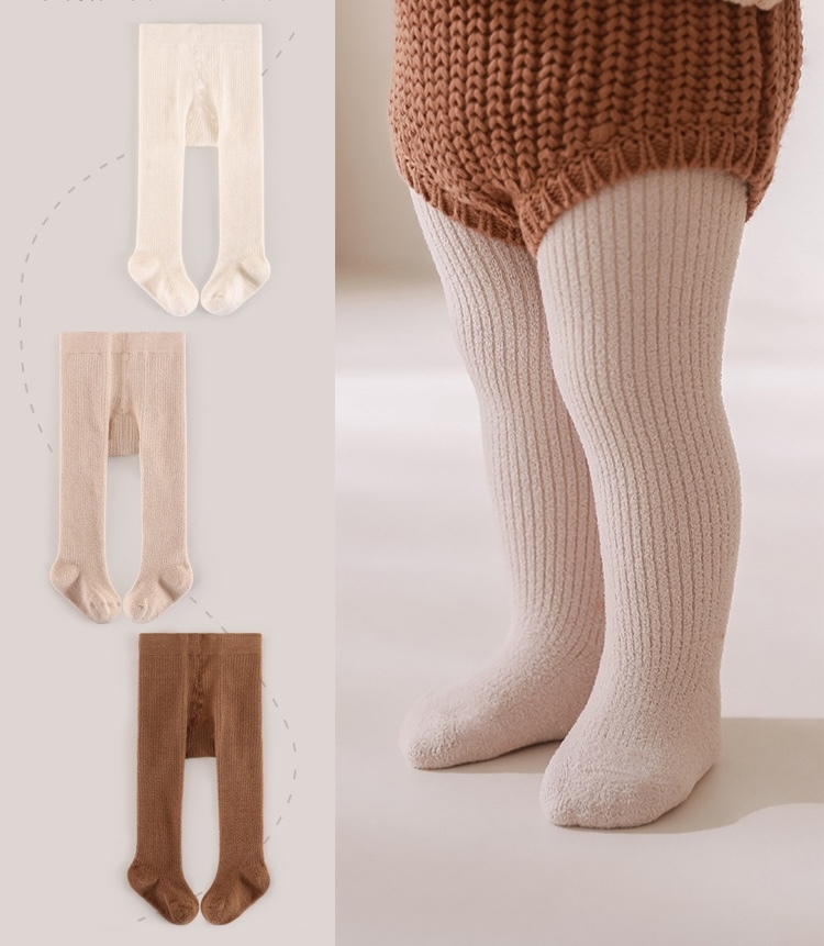 坑條麻花加絨褲襪(6m-8y)