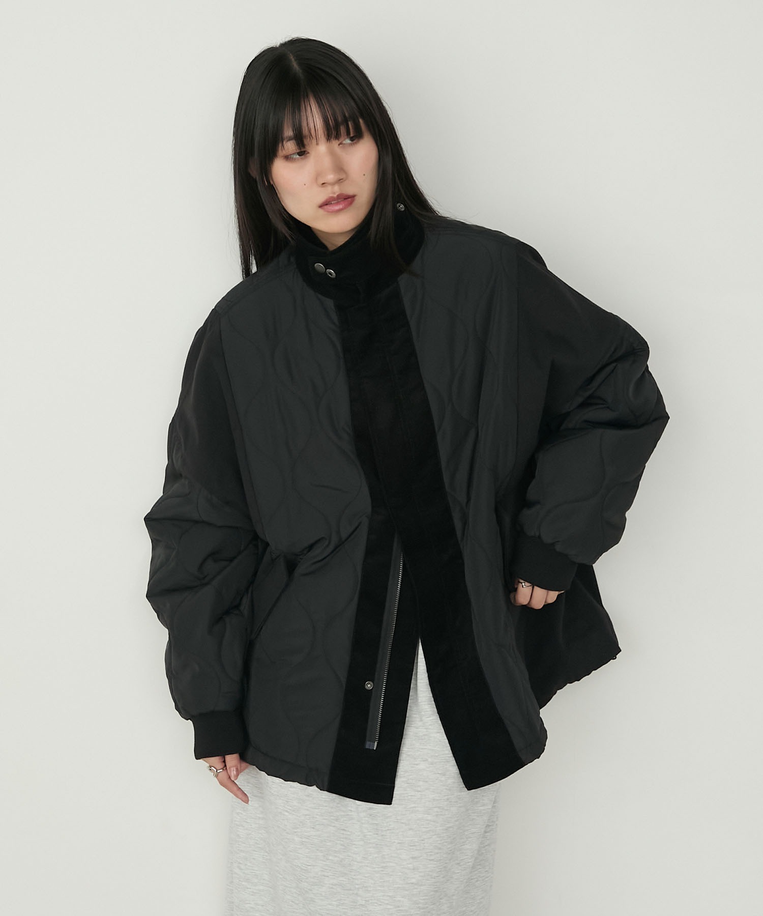 限時特價預購┃日牌女裝 forksy 異材質拼接絎縫軍裝外套