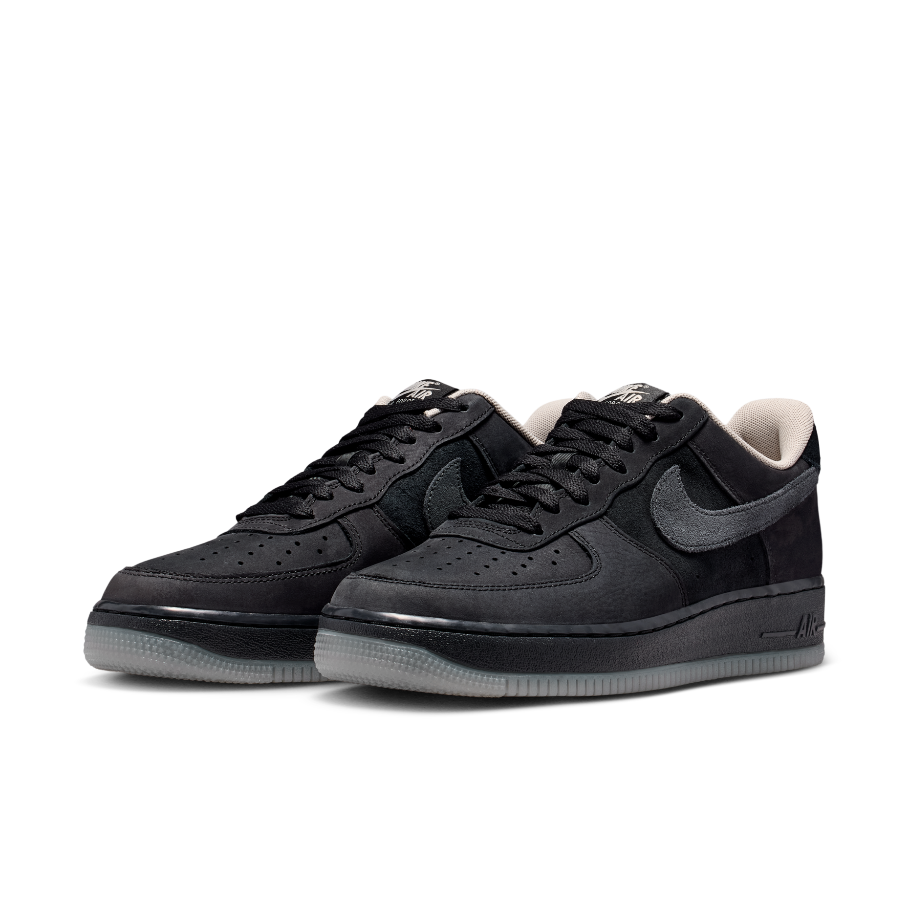 男鞋 NIKE AIR FORCE 1 '07 'Black Fossil' 黑灰 冰底 麂皮 復古 休閒鞋【IQ9791-001】AF1