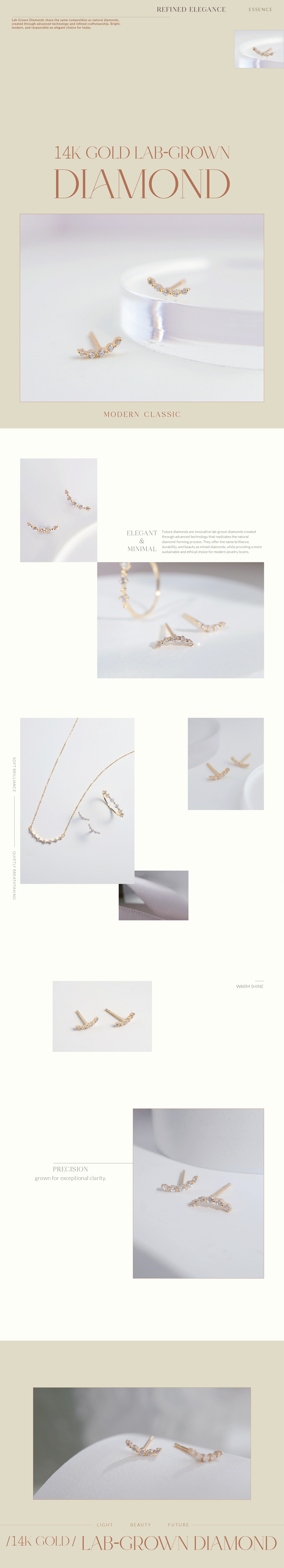 14K 閃耀流星鑽石耳環｜Miestilo Jewelry設計師輕珠寶品牌｜舒飾質感每一刻