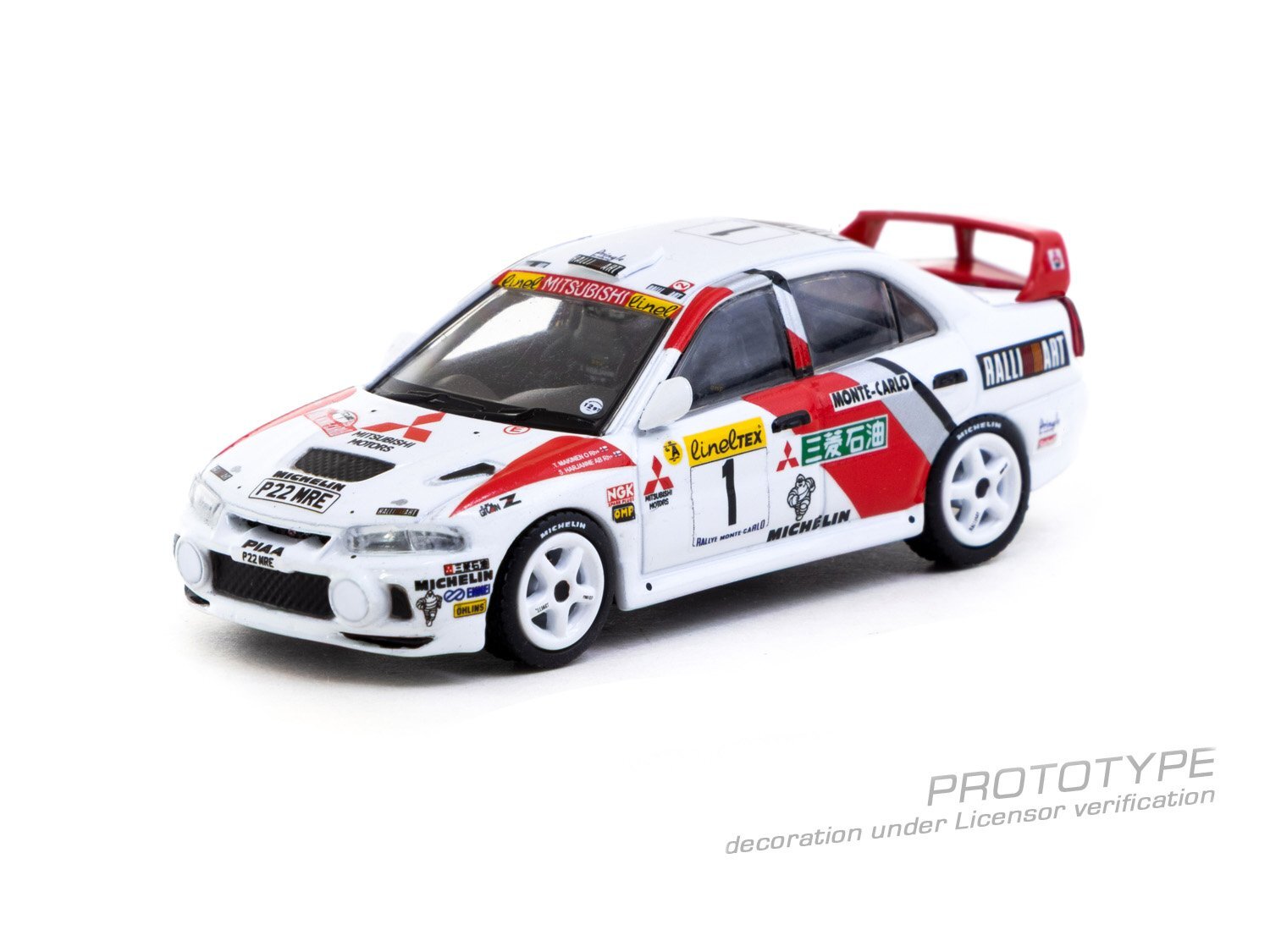 Tarmac Works Mitsubishi Lancer Evolution IV 拉力賽版 Monte-Carlo 1997 Tommi Mäkinen／Seppo Harjanne