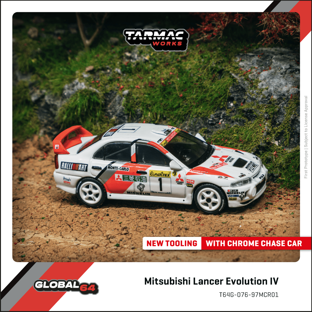 Tarmac Works Mitsubishi Lancer Evolution IV 拉力賽版 Monte-Carlo 1997 Tommi Mäkinen／Seppo Harjanne