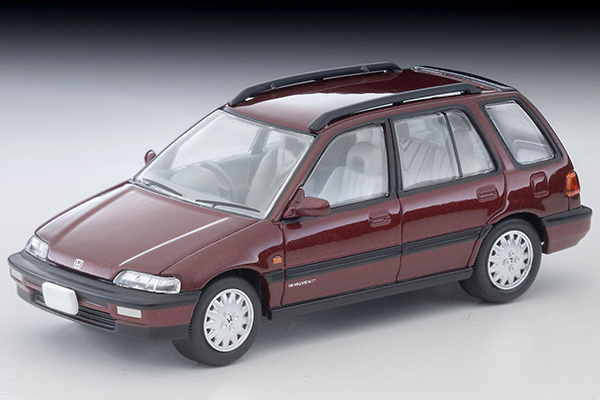 PO-$130 * TOMYTEC * 1:64 LV-N297b 1990 Honda Civic Shuttle 56i(Red)