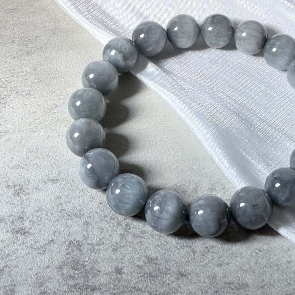 灰藍兔毛水晶手鍊