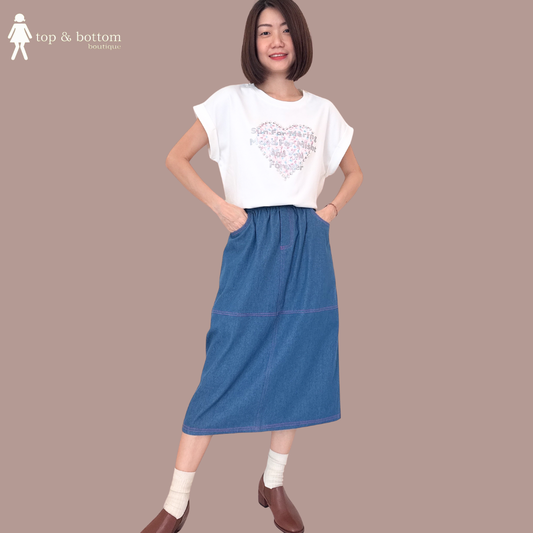 SHORT SLEEVE 3D FLOWER LOVE & WORDING TEE