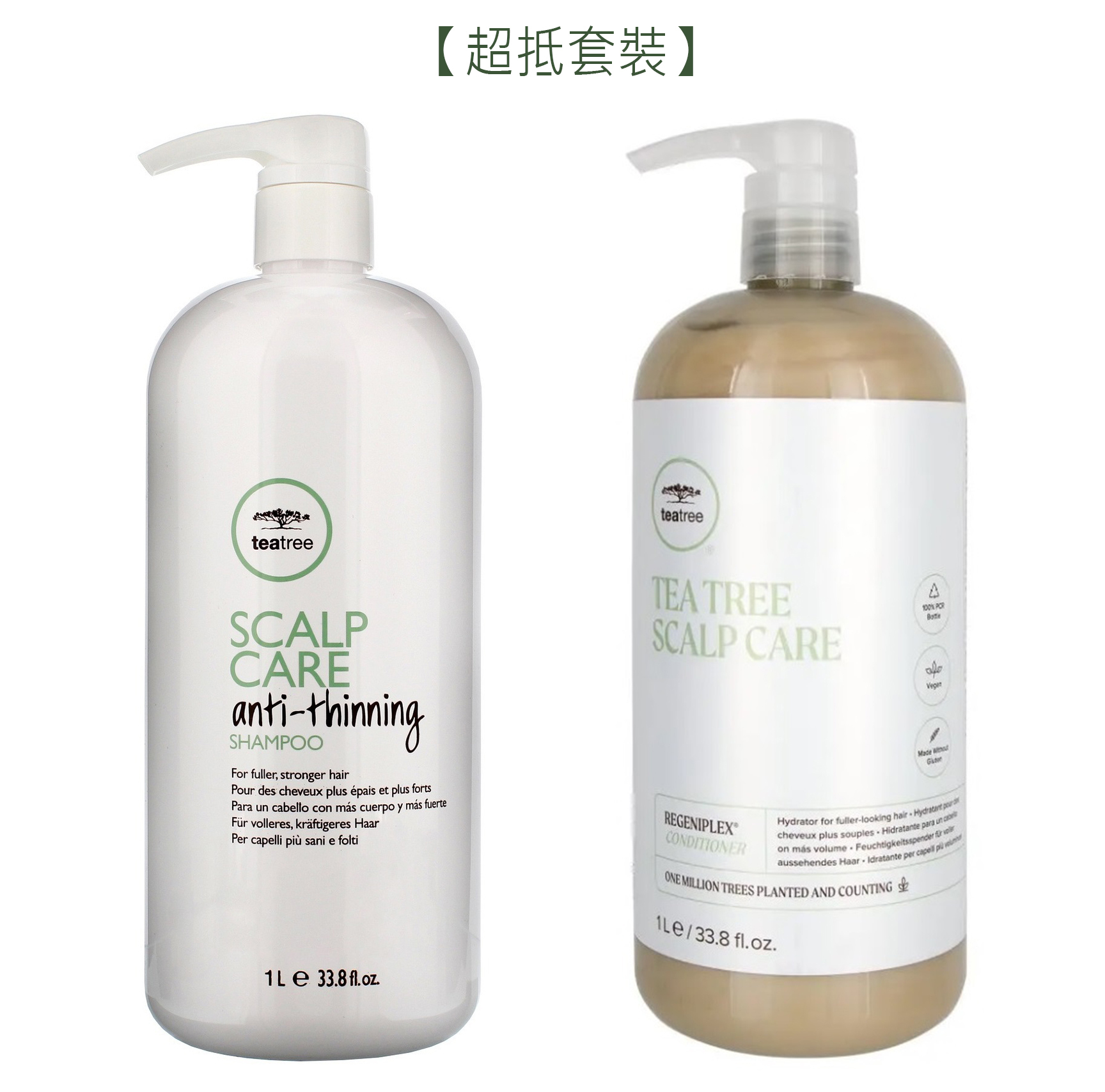 【超抵套裝】Paul Mitchell Tea Tree Anti-Thinning Shampoo+Conditioner 1000ml +1000ml 防脫洗髮水+護髮素