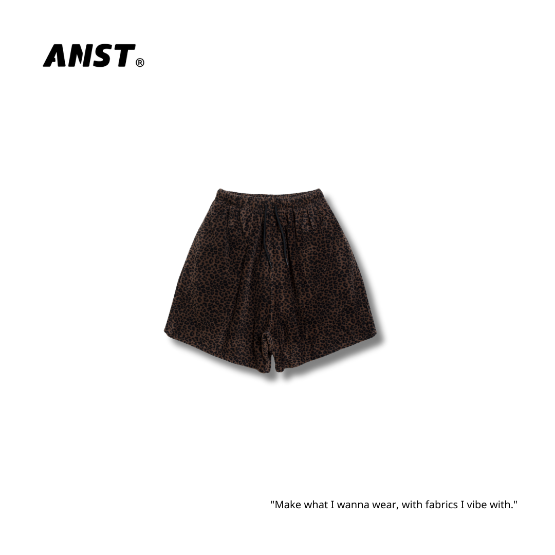 "現貨"ANST 豹紋磨毛短褲 ST.72