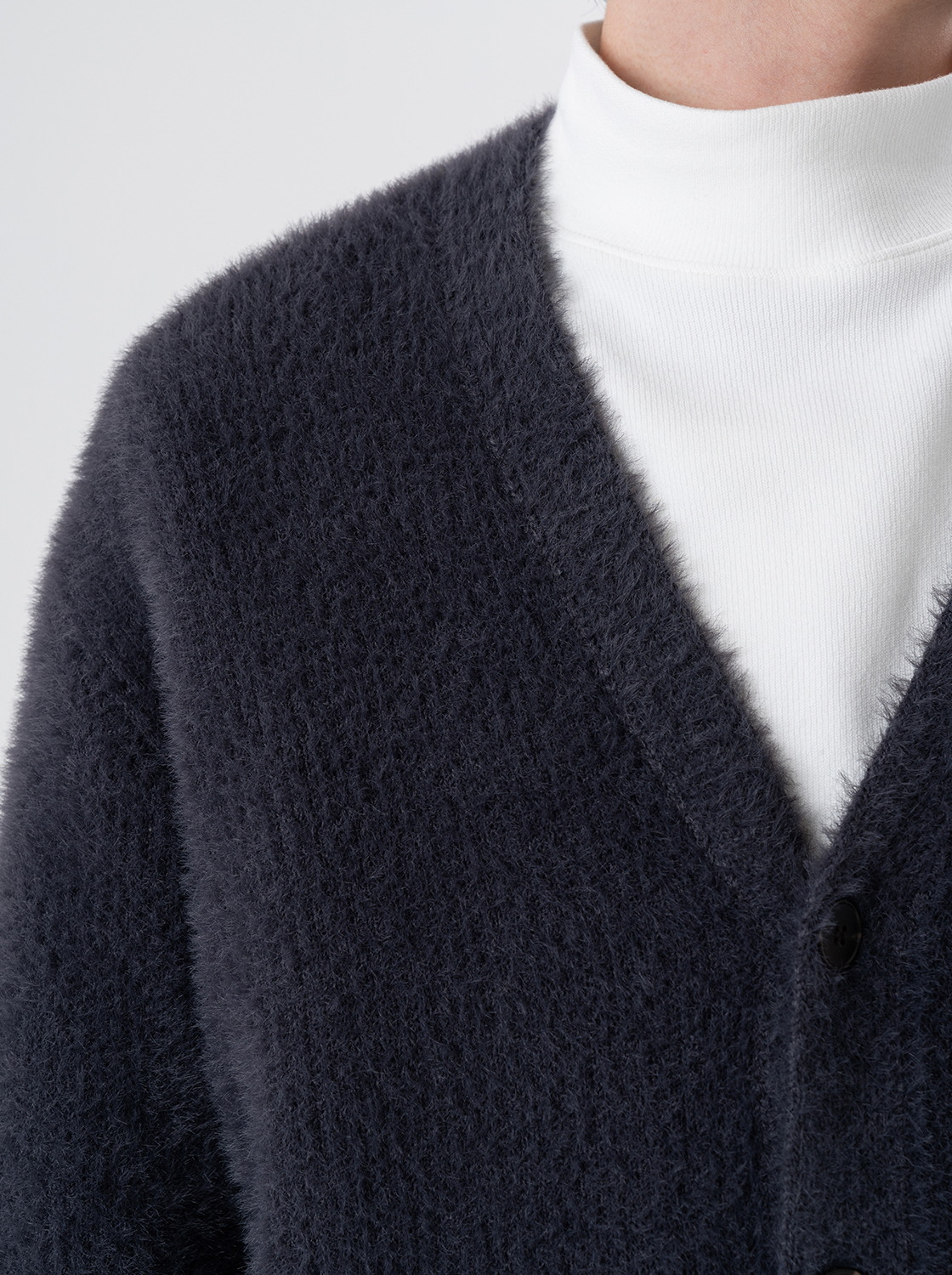 仿貂毛開釦外搭衫