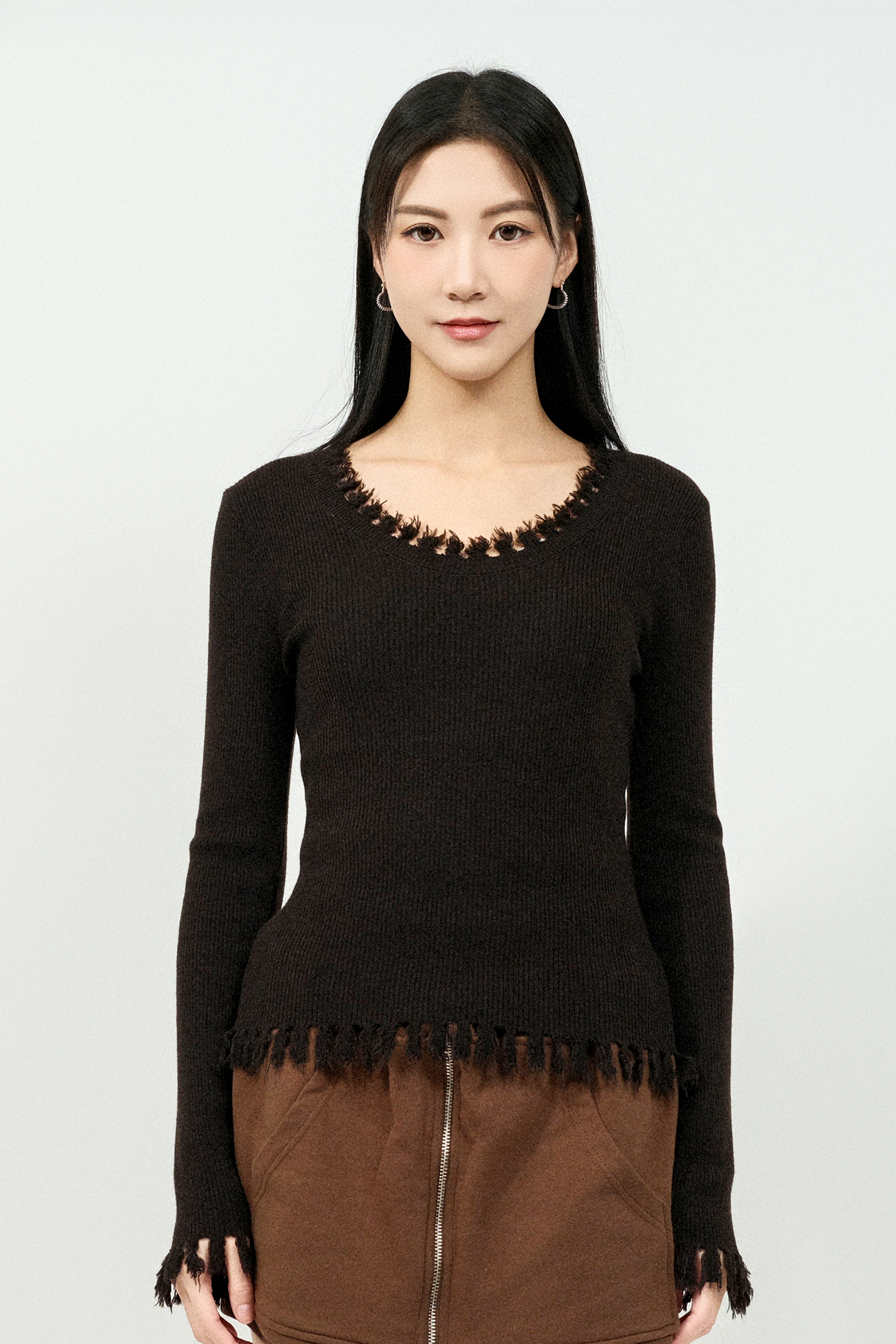 狗牙蘇蘇邊針織上衣（預購產品）