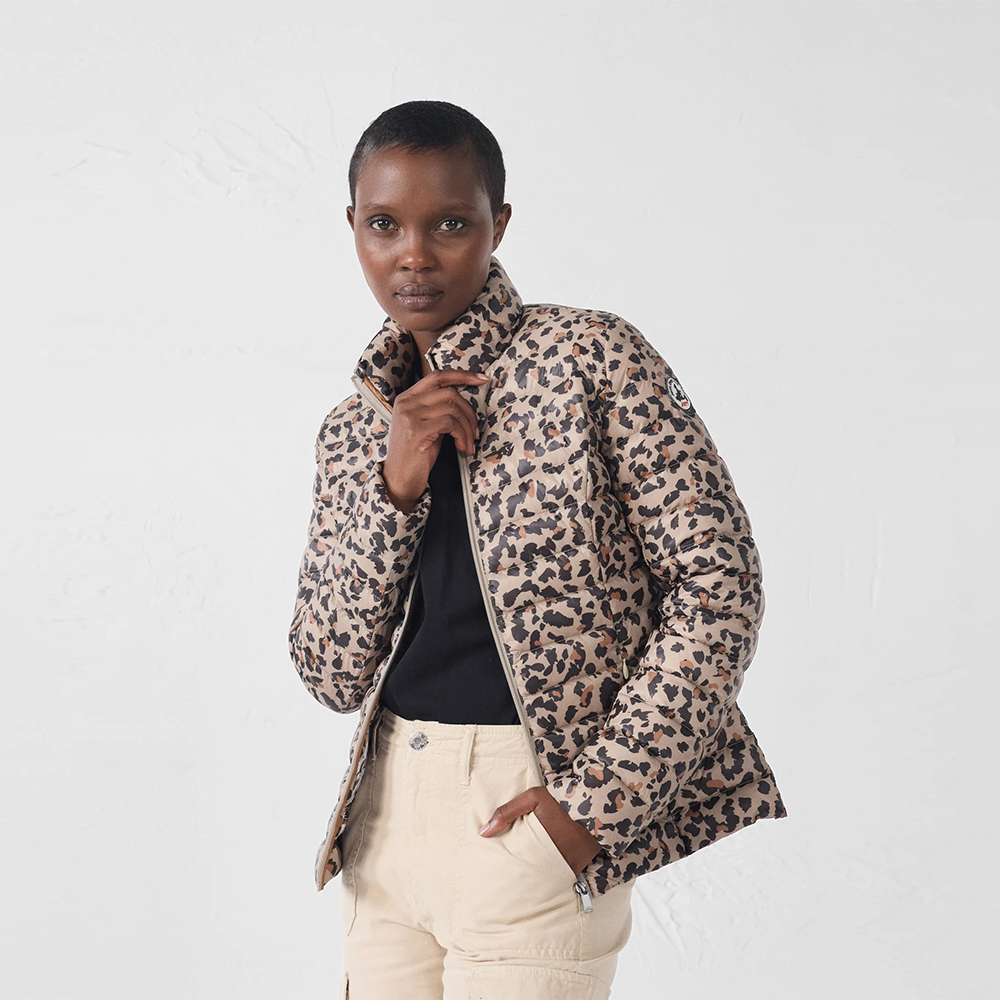 【JOTT】CHA經典款立領羽絨外套(豹紋)