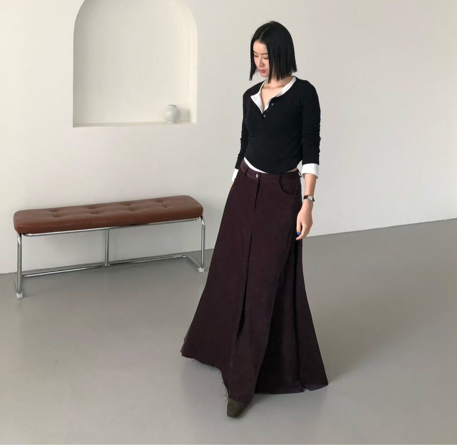 傘擺內加絨長裙