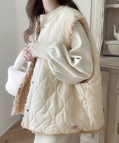 【OWN】JAVA JP 背心 抓絨 雙面穿 刷毛 寬鬆 Oversize 日系 米色 黑色