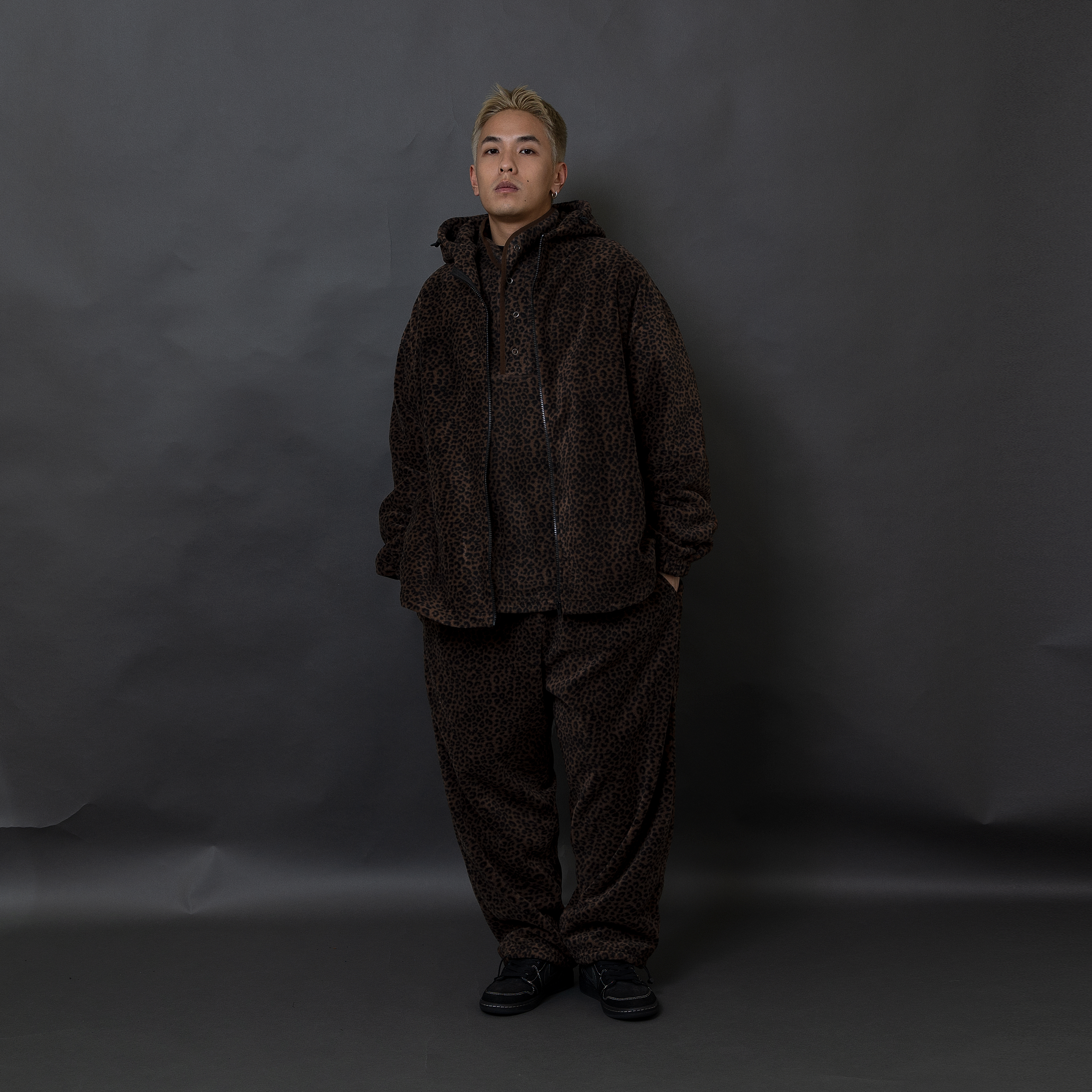 "現貨" ANST 豹紋磨毛連帽外套 AN.72