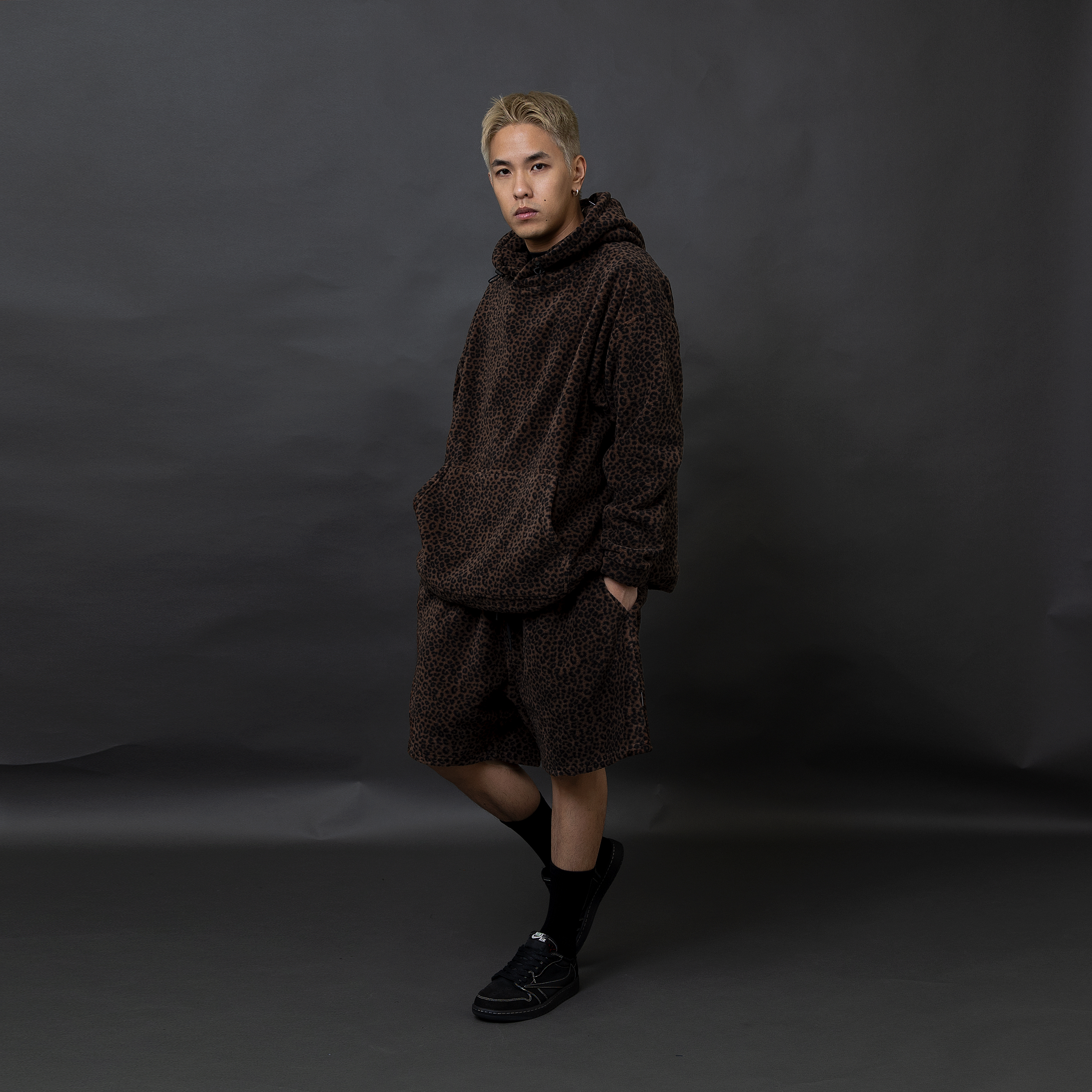 "現貨" ANST 豹紋磨毛帽T AN.70