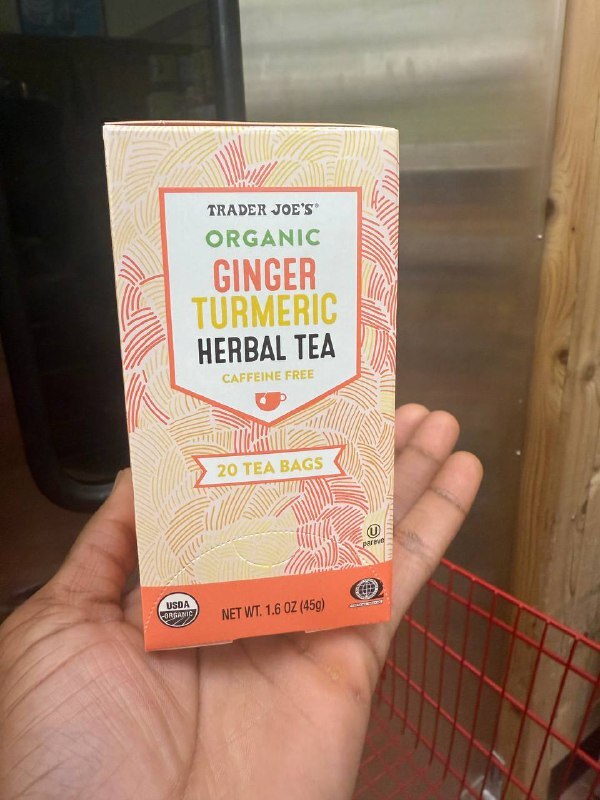 [U] CW TRADER JOE'S ORGANIC GINGER TURMERIC HERBAL TEA 20 TEA BAGS, 00563970 (UCW95)