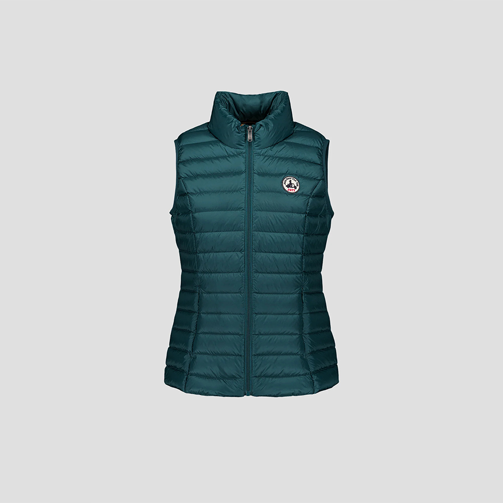 【JOTT】SED流行款立領羽絨背心女(深湖綠)