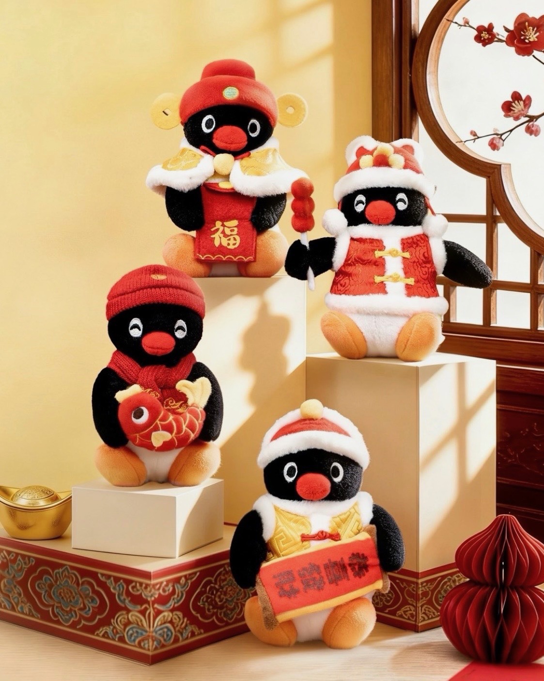 <正版授權>Pingu 企鵝家族 新春系列 吊飾掛件