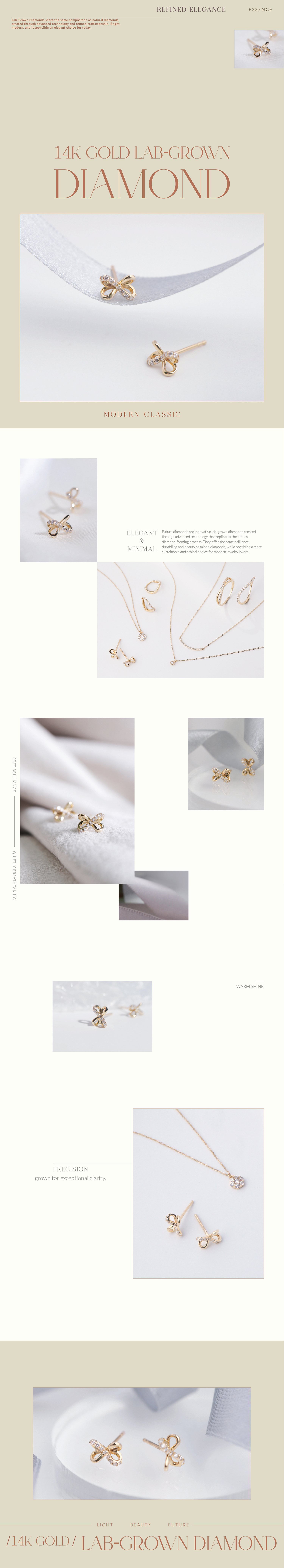 14K 心繫鑽石耳環｜Miestilo Jewelry設計師輕珠寶品牌｜舒飾質感每一刻