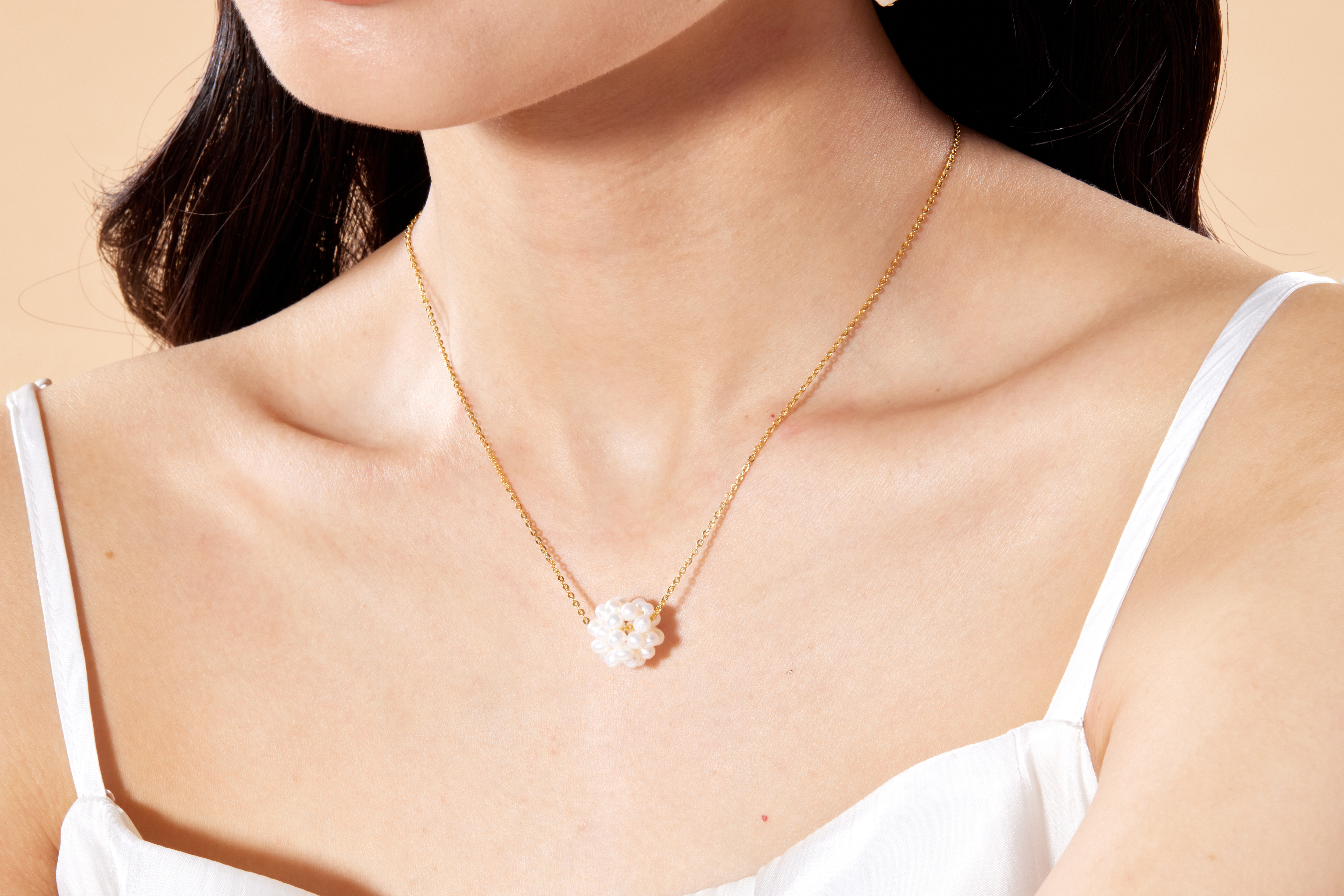 N1256 | 14kgf爆米花淡水珍珠調節項鍊