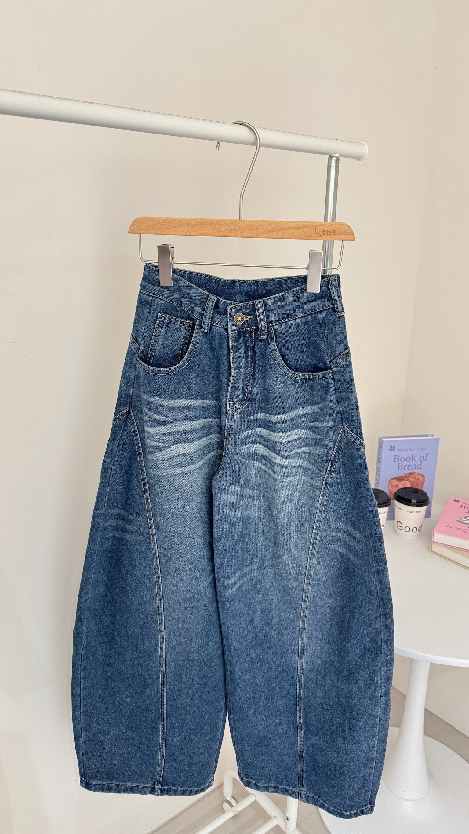 美式復古氣球牛仔褲