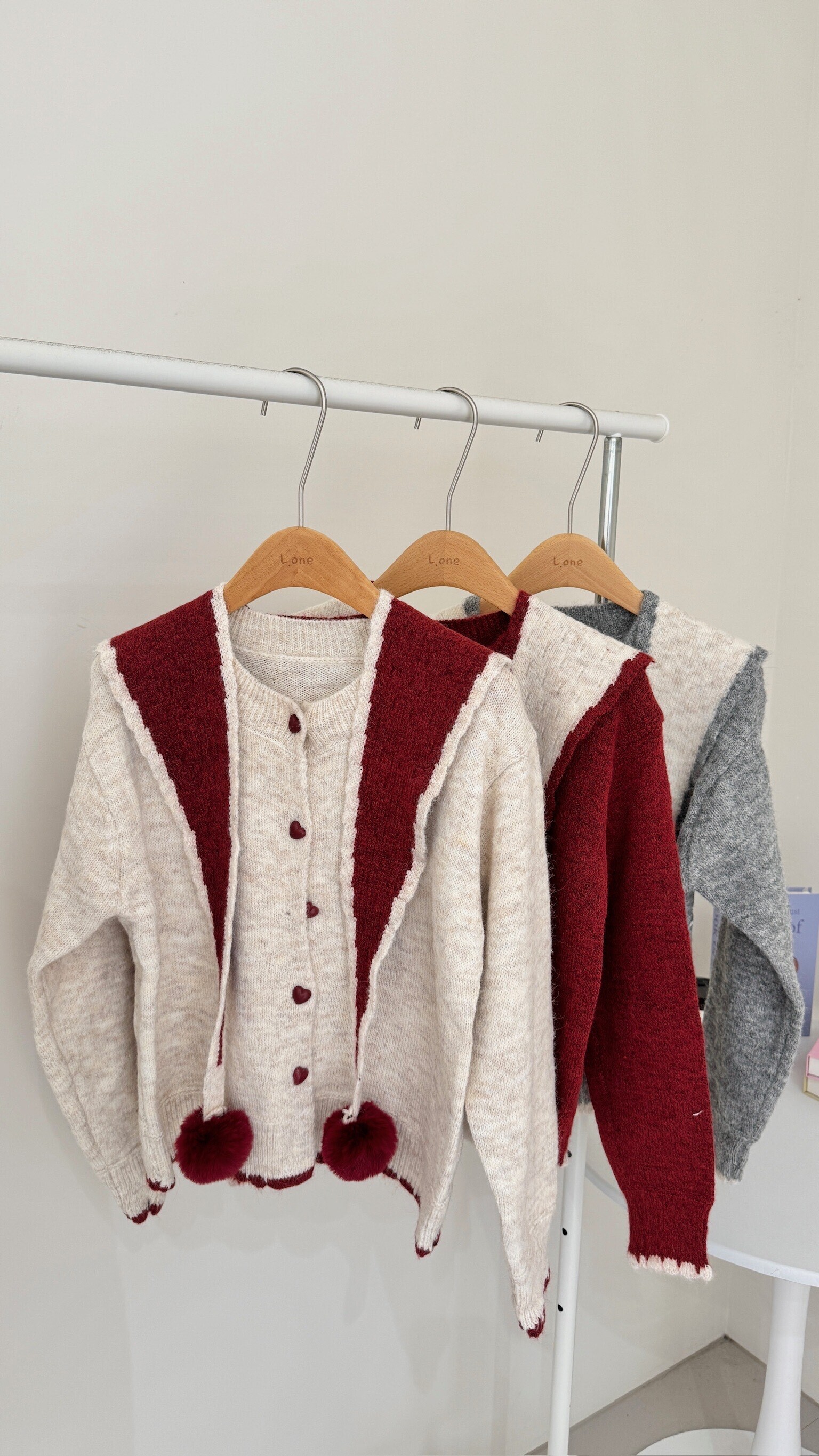 毛球披肩針織開衫