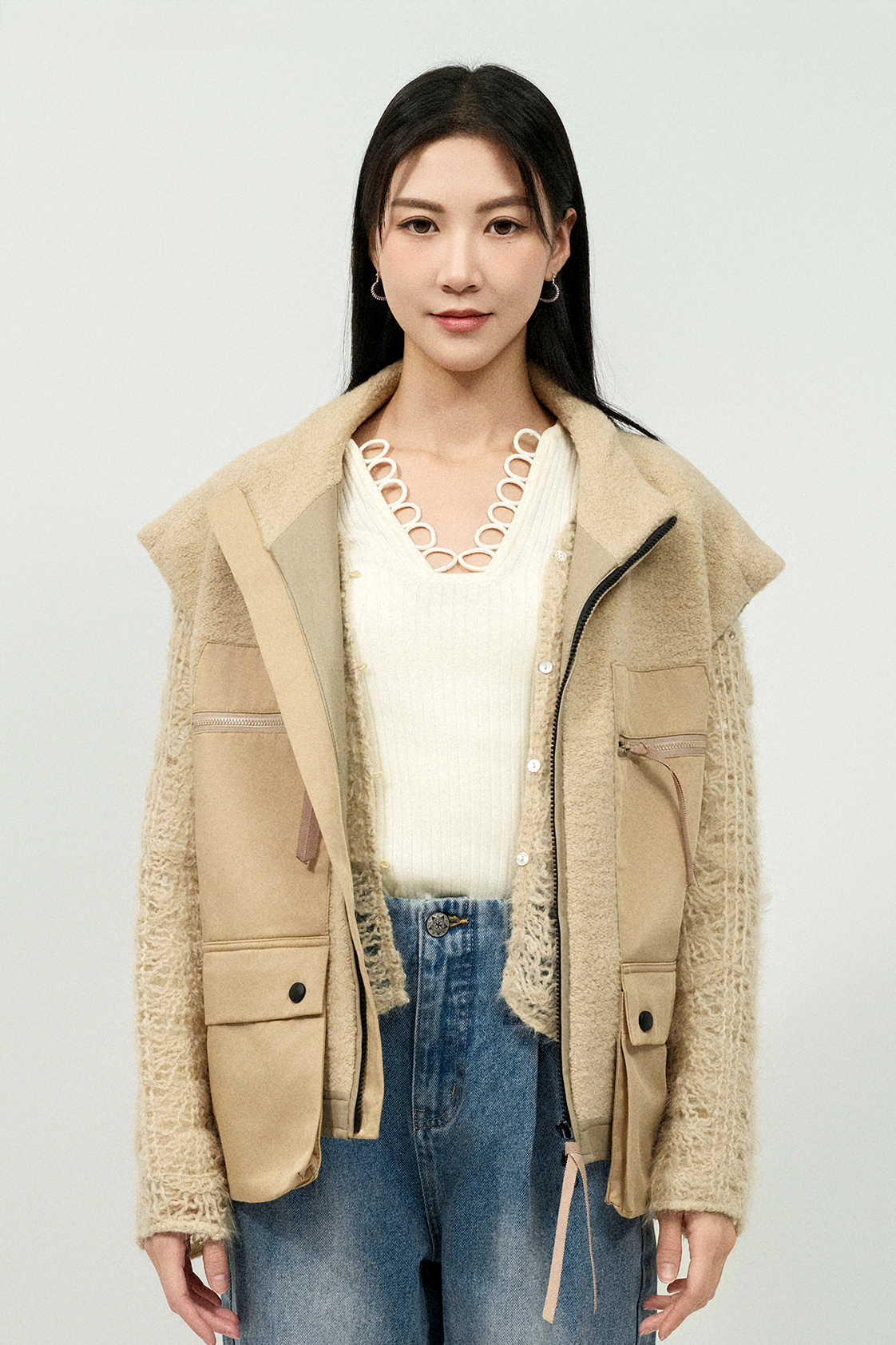 粒粒絨戶外風背心外套 (預購產品）