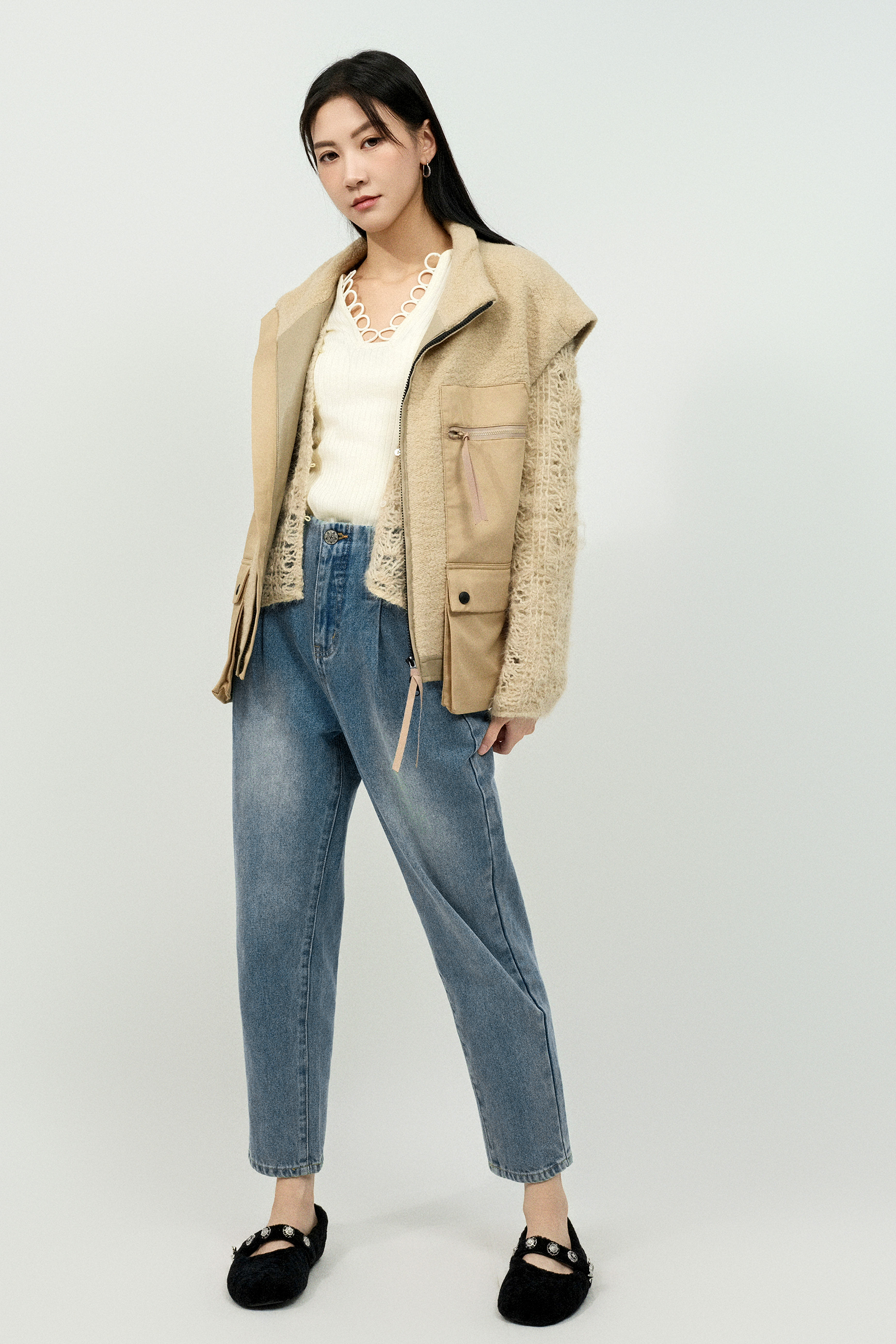 粒粒絨戶外風背心外套 (預購產品）