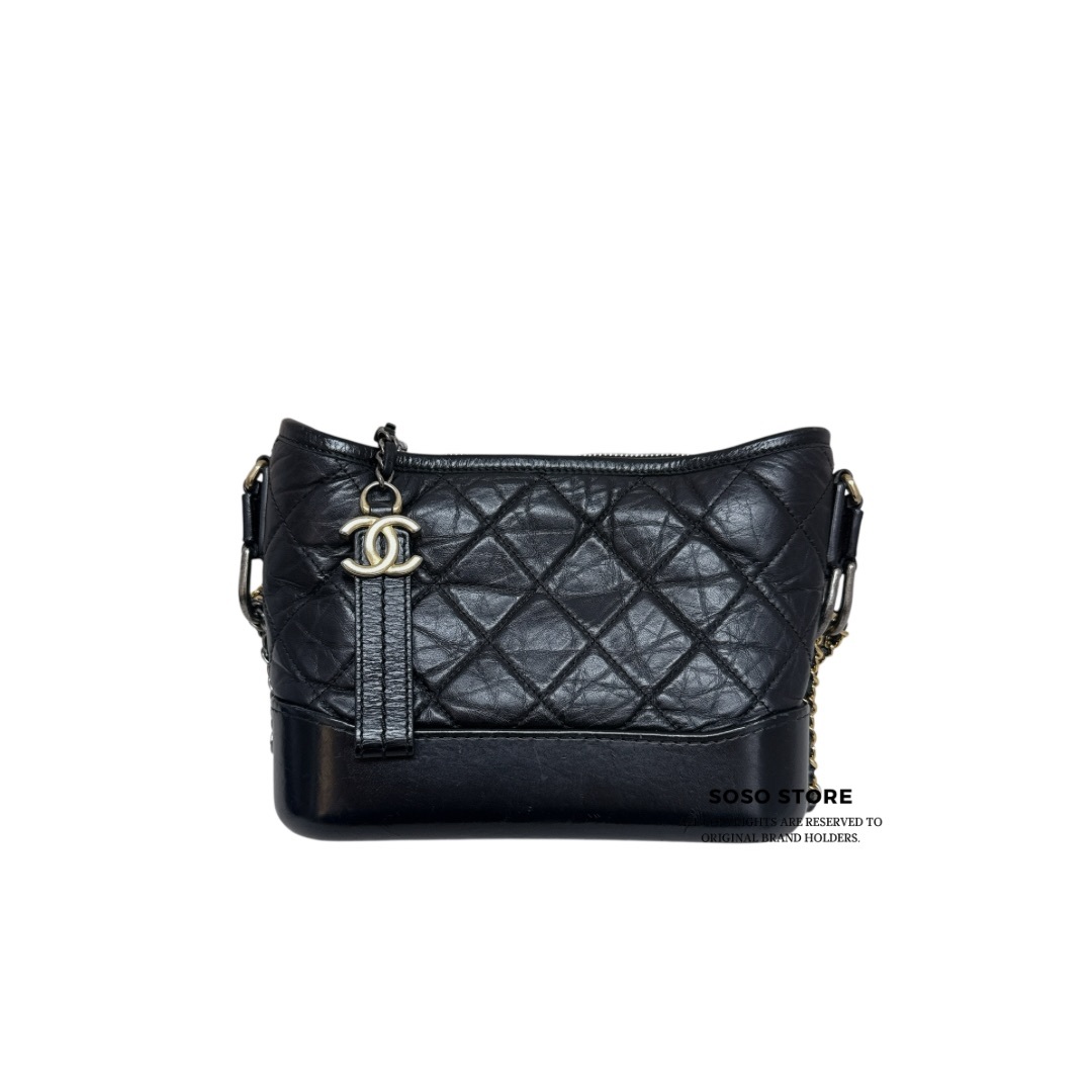 Chanel Small Gabrielle Hobo Bag - Black / Ghw