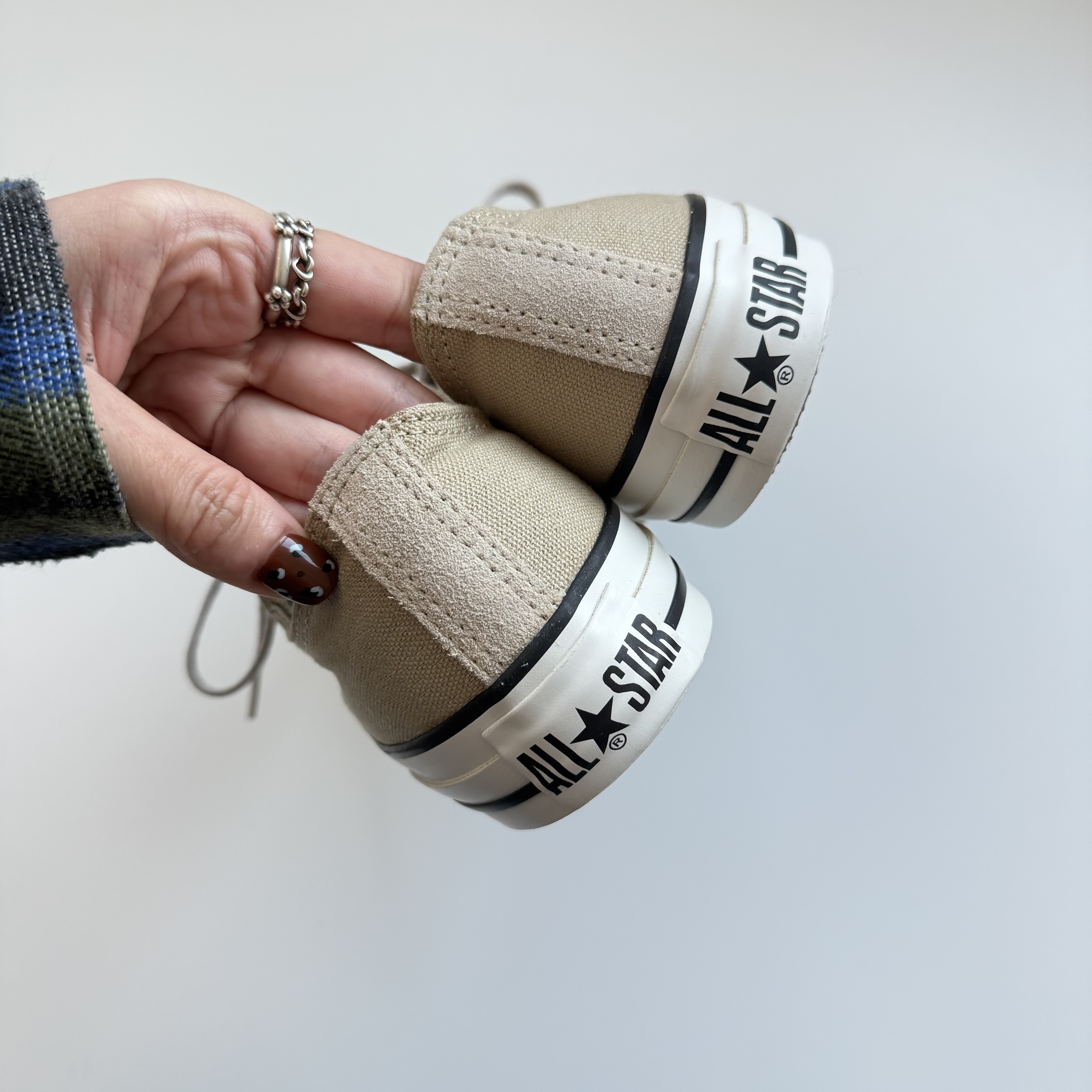 零碼出清，25CM┃日本 CONVERSE ALL STAR SPT OX  奶茶色 低筒 帆布鞋