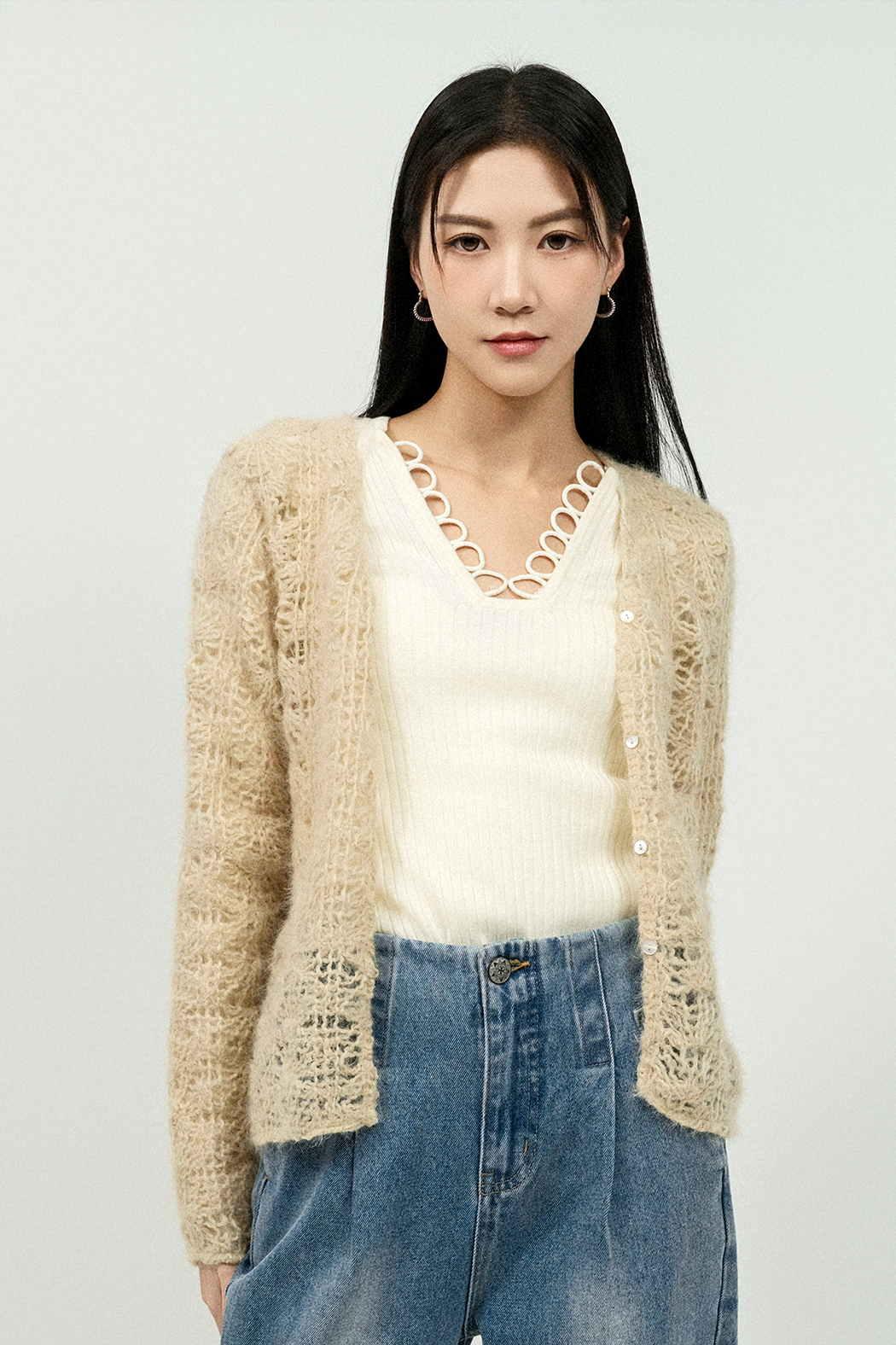 morhair混線大通花cardigan (預購產品）