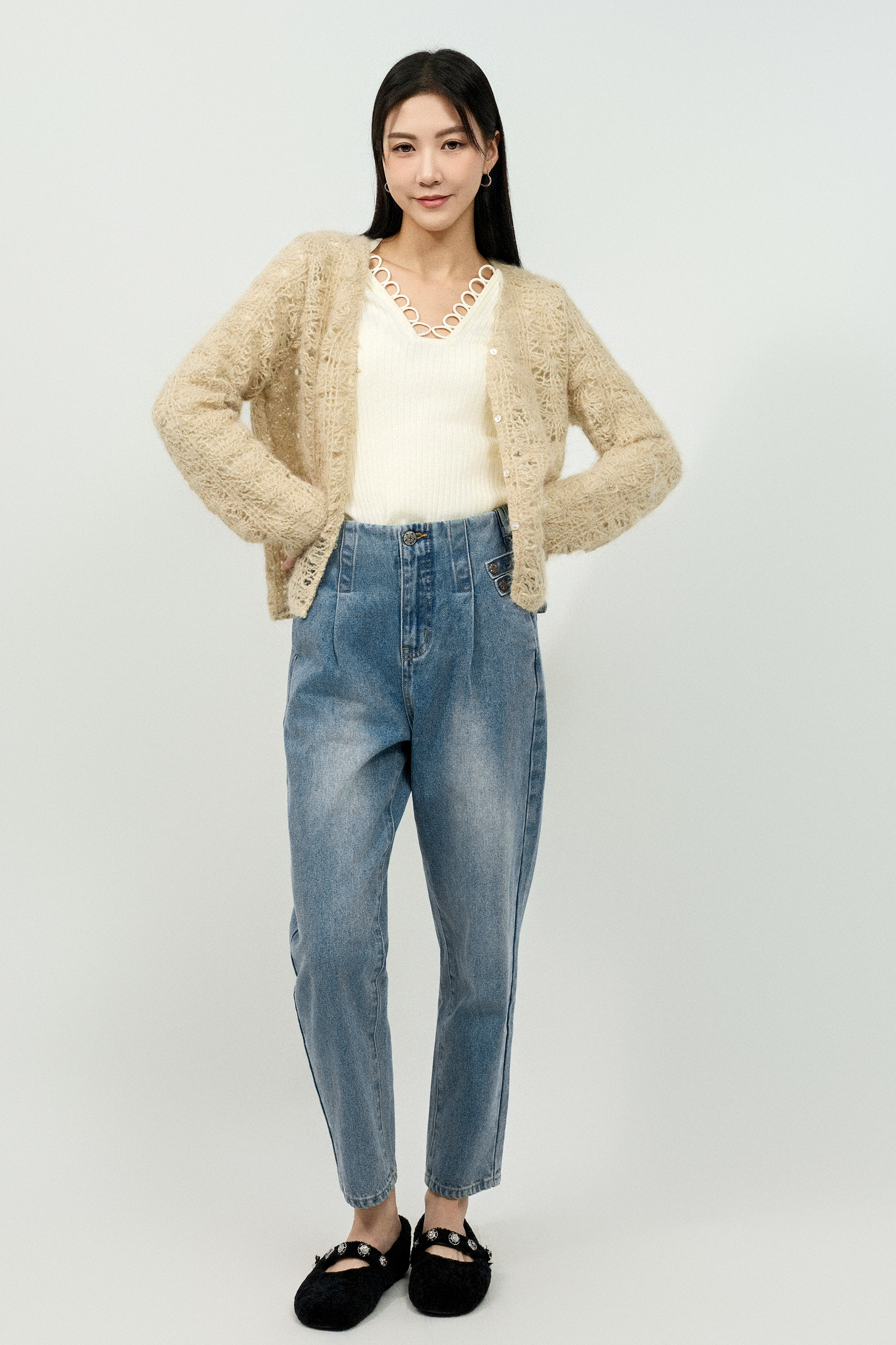 morhair混線大通花cardigan (預購產品）