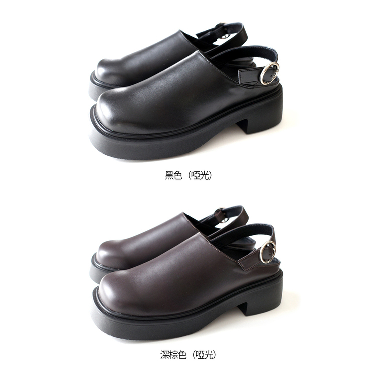 帥氣瀟灑 厚底後帶方頭木屐涼鞋【SY415】