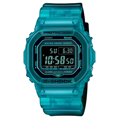 【CASIO 卡西歐】 G-SHOCK  藍綠漸變時尚 未來都市潛水運動 智慧功能 耐衝擊 電子錶 DW-B5600G-2D