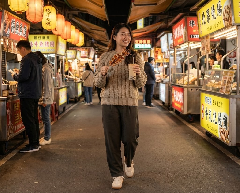 穿 Sanly Joy 防潑水真皮德訓鞋逛高雄瑞豐夜市，3M 防潑水技術不怕地板髒水與湯汁，搭配 Q 彈乳膠鞋墊久站排隊不累，是高雄在地人推薦的逛街美食戰鞋。
