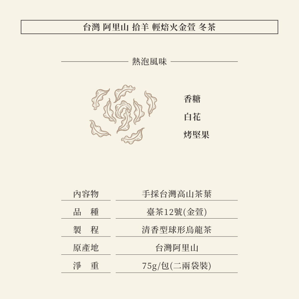 🐏台灣 阿里山 拾羊 輕焙火金萱 冬茶