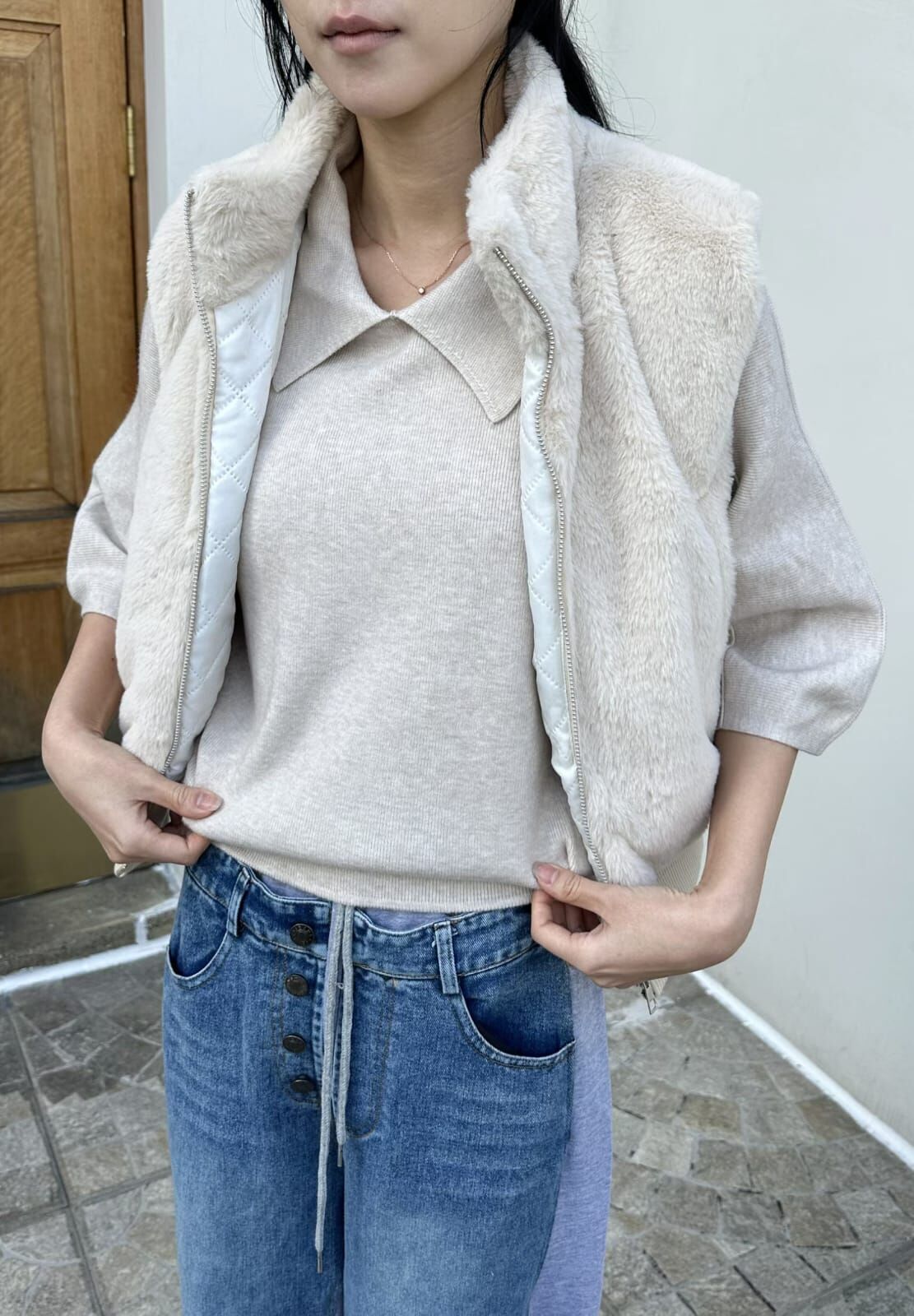 CY5302 毛毛夾棉背心外套 *特價* (優惠碼同充值購物金不適用)