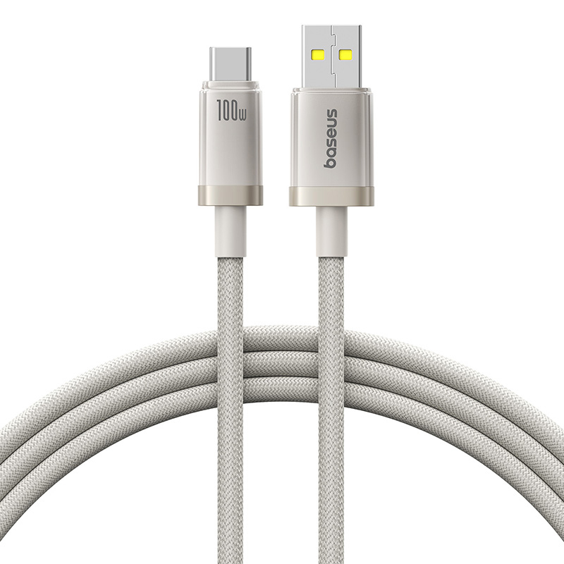 【倍思官網】鈦合金系列 快充線 USB to Type-C 100W 1m (星鈦金)