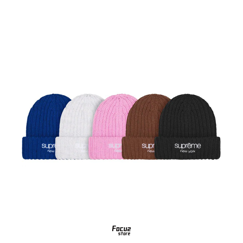 【Focus Store】現貨秒發 Supreme FW25 Week8 Chunky Rib Classic Logo Beanie 經典Logo毛帽