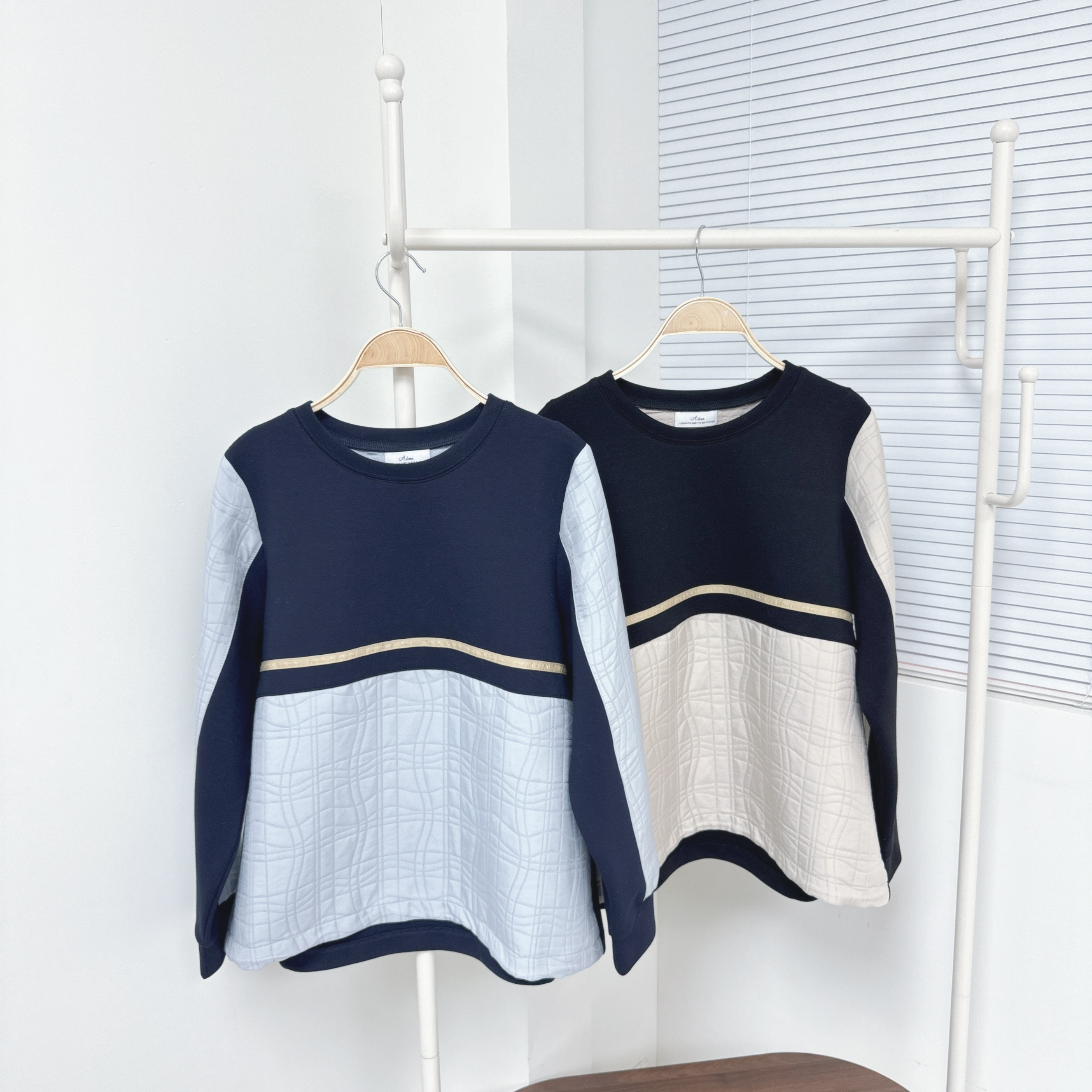 【廠家制】拼壓紋長袖TOP (S38-S39)