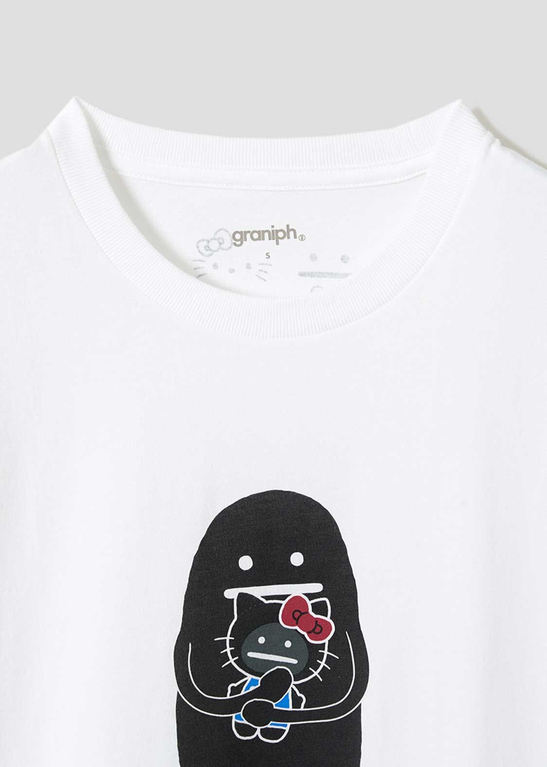 🇯🇵 HELLO KITTY X graniph "HELLO SHADOW" 三麗鷗 凱蒂貓 KITTY貓 聯名 印花 短T 短袖 白色 / 預購