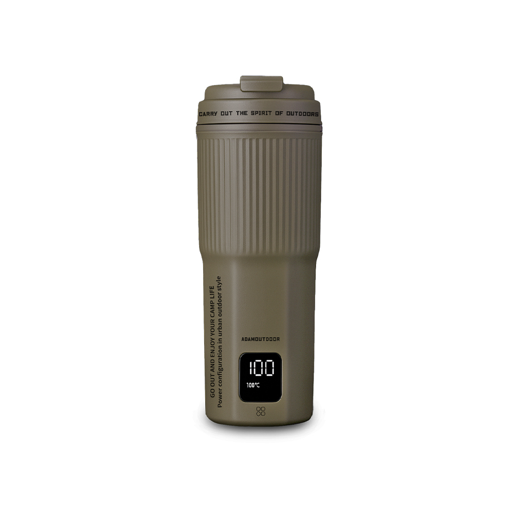 ADAMOUTDOOR｜ 全電壓溫控電熱水壺 450ml 【沙】#316 不鏽鋼內膽｜200W｜