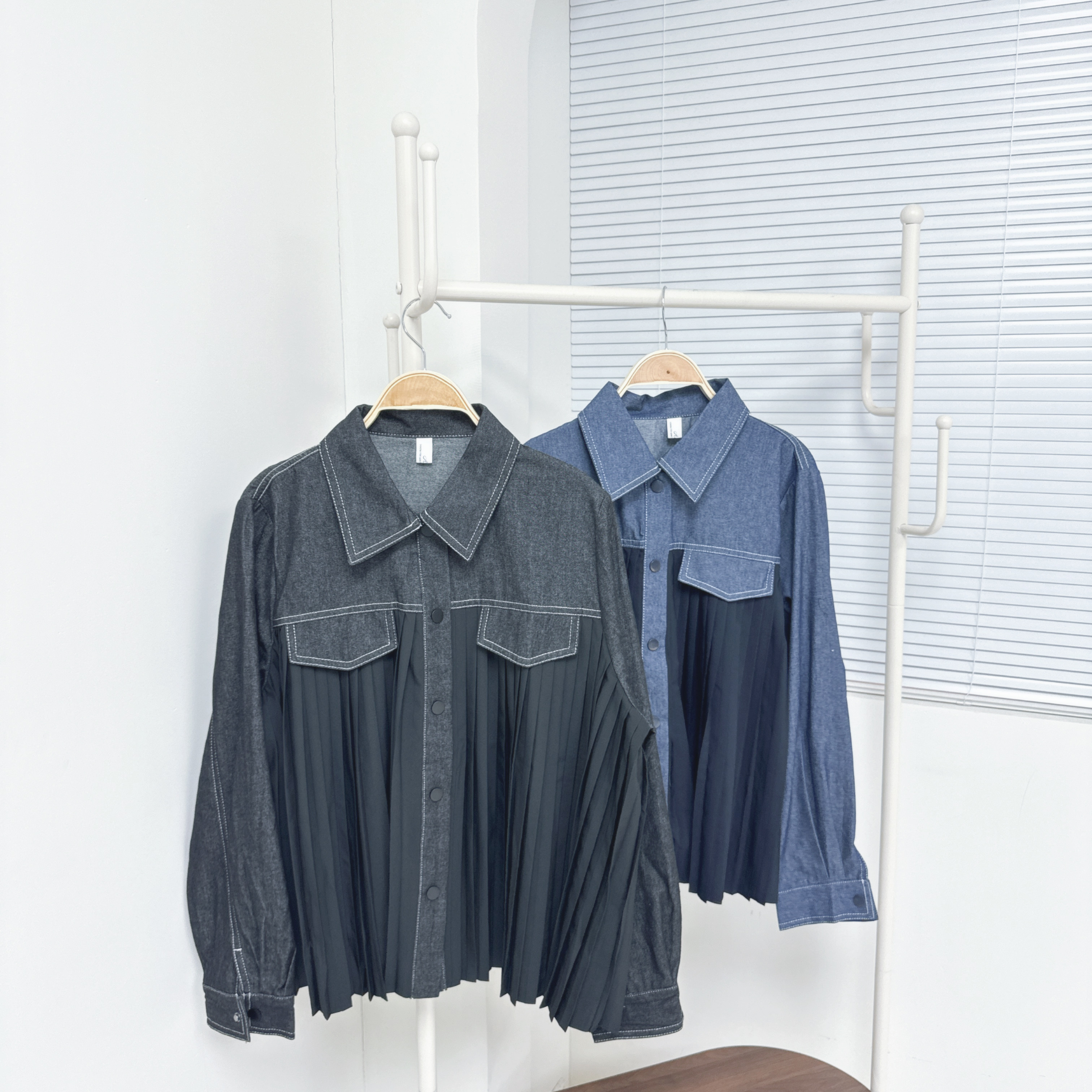 【廠家制】半拼百摺牛仔恤 (S28-S29)