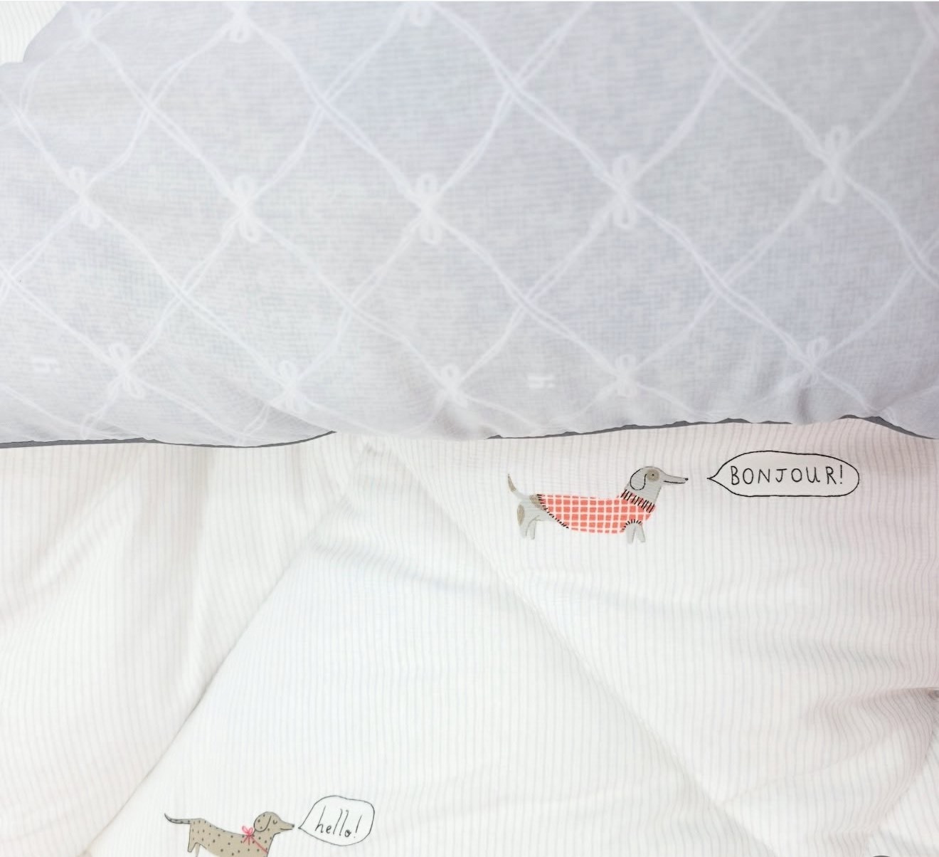 現貨-天絲冬被臘腸狗(灰/藍)