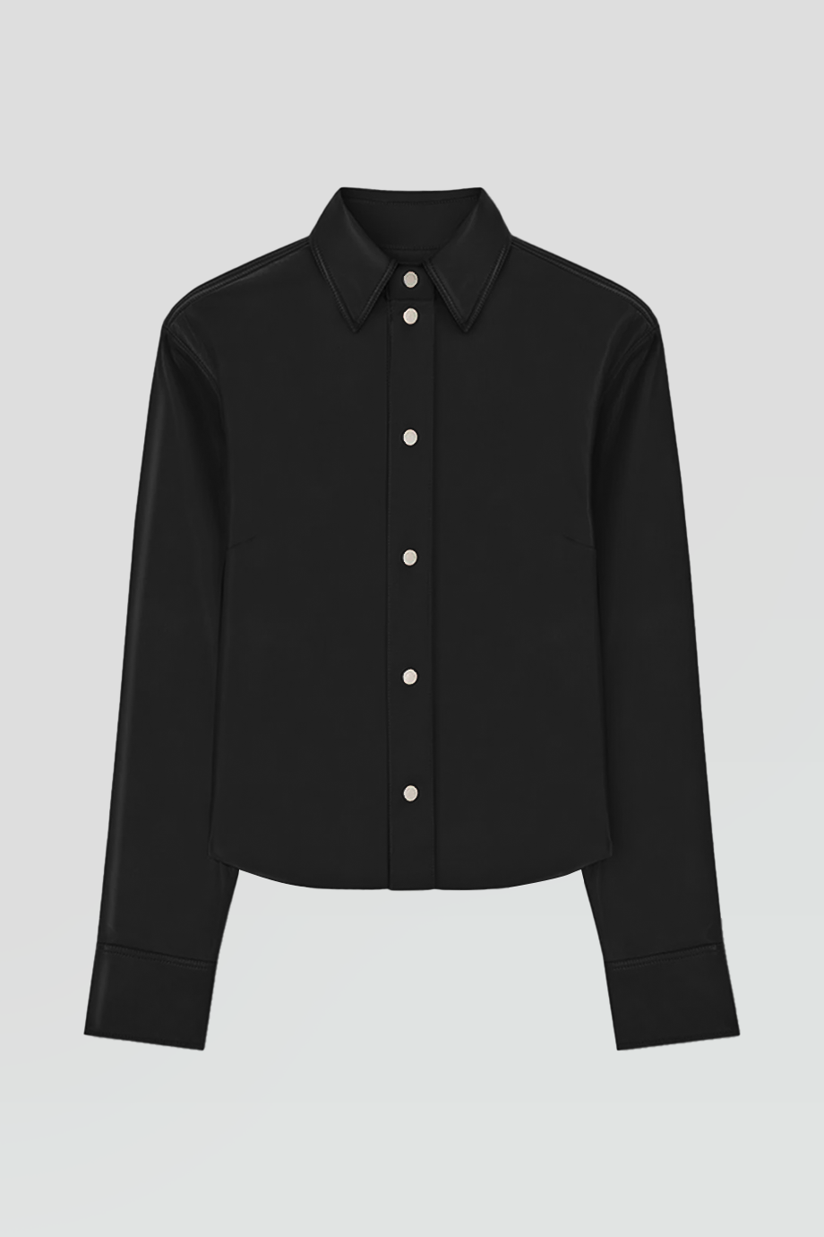 Nanushka｜BOGNA 素皮革修身襯衫